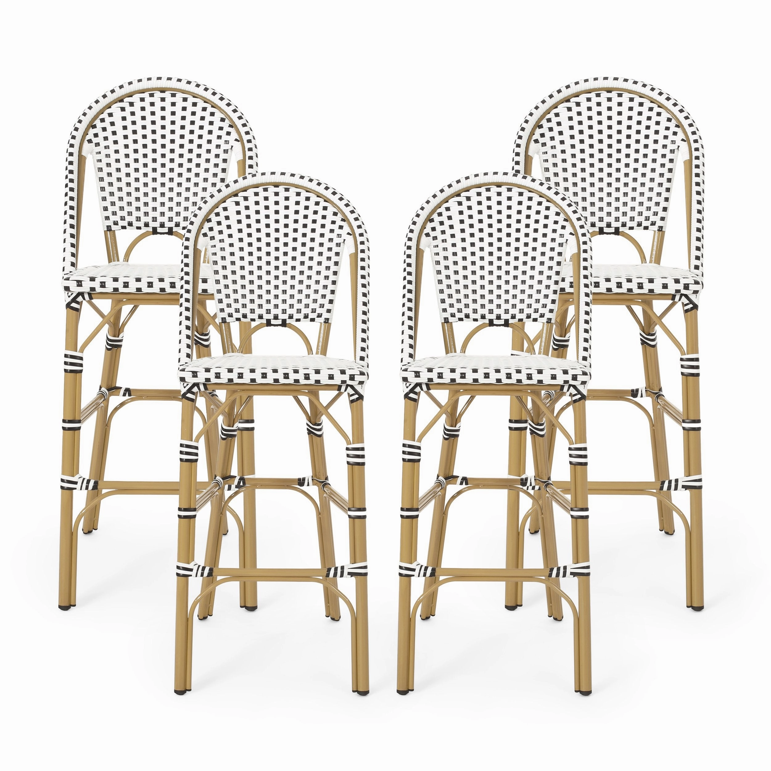 Outdoor Aluminum French Barstools, Set of 4 - NH054413 outdoor furniture, garden bench