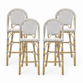 Outdoor Aluminum French Barstools, Set of 4 - NH054413 outdoor furniture, garden bench