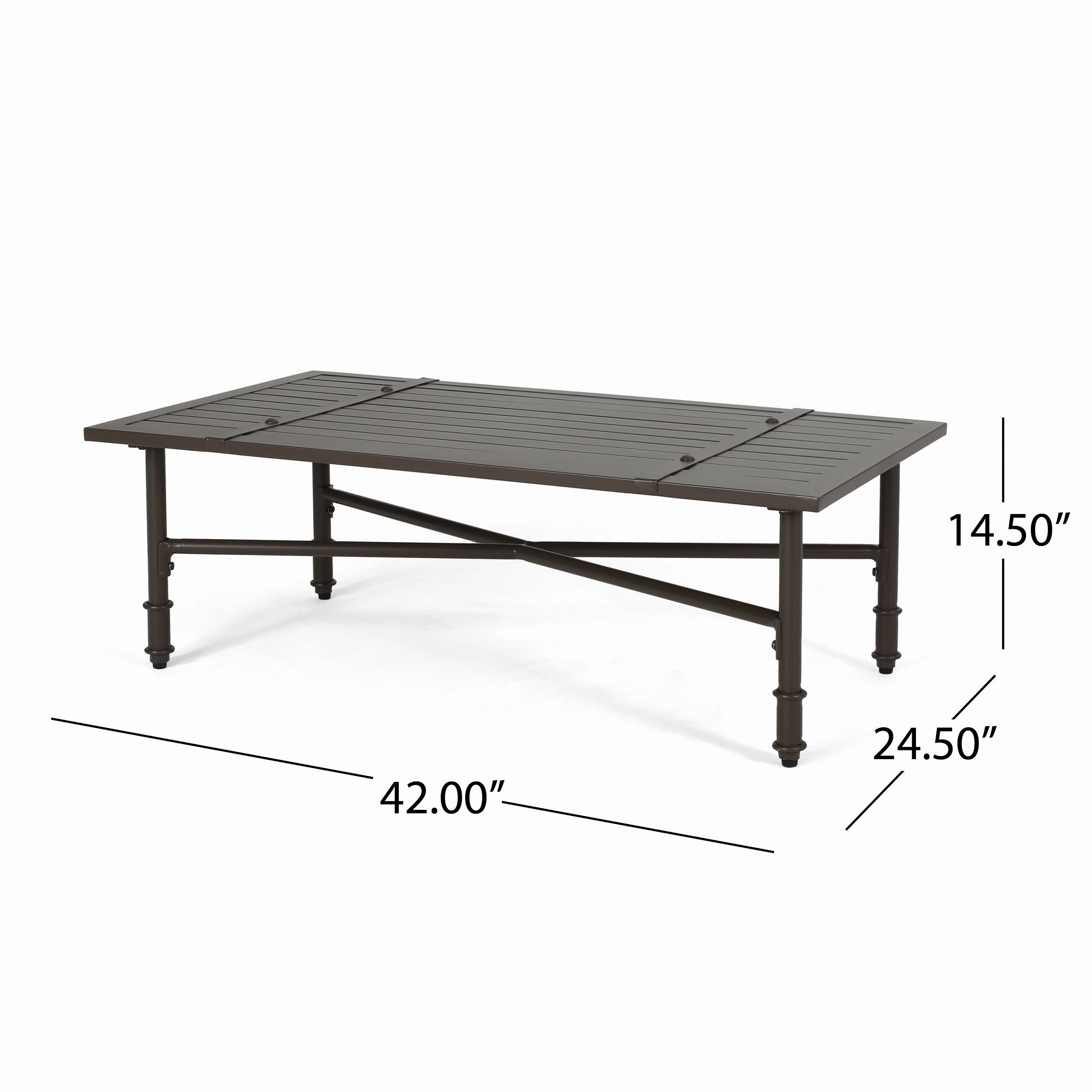 Outdoor Aluminum Loveseat and Coffee Table with Cushions - NH280903