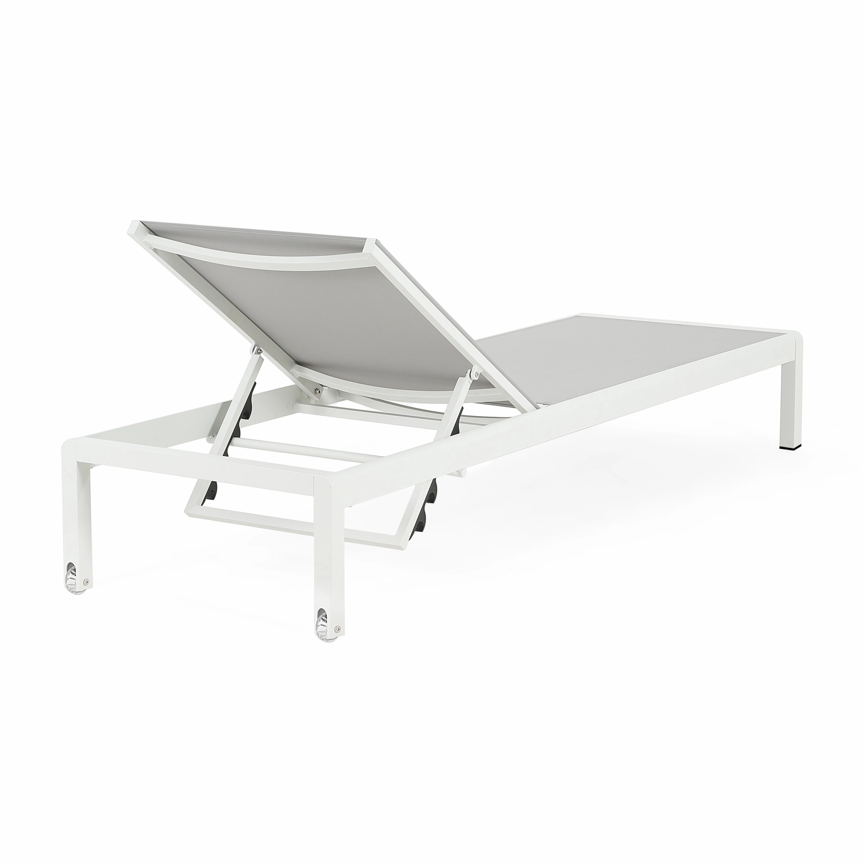 Outdoor Aluminum Pool Patio Beach Chaise Lounge Chair,Set of 2