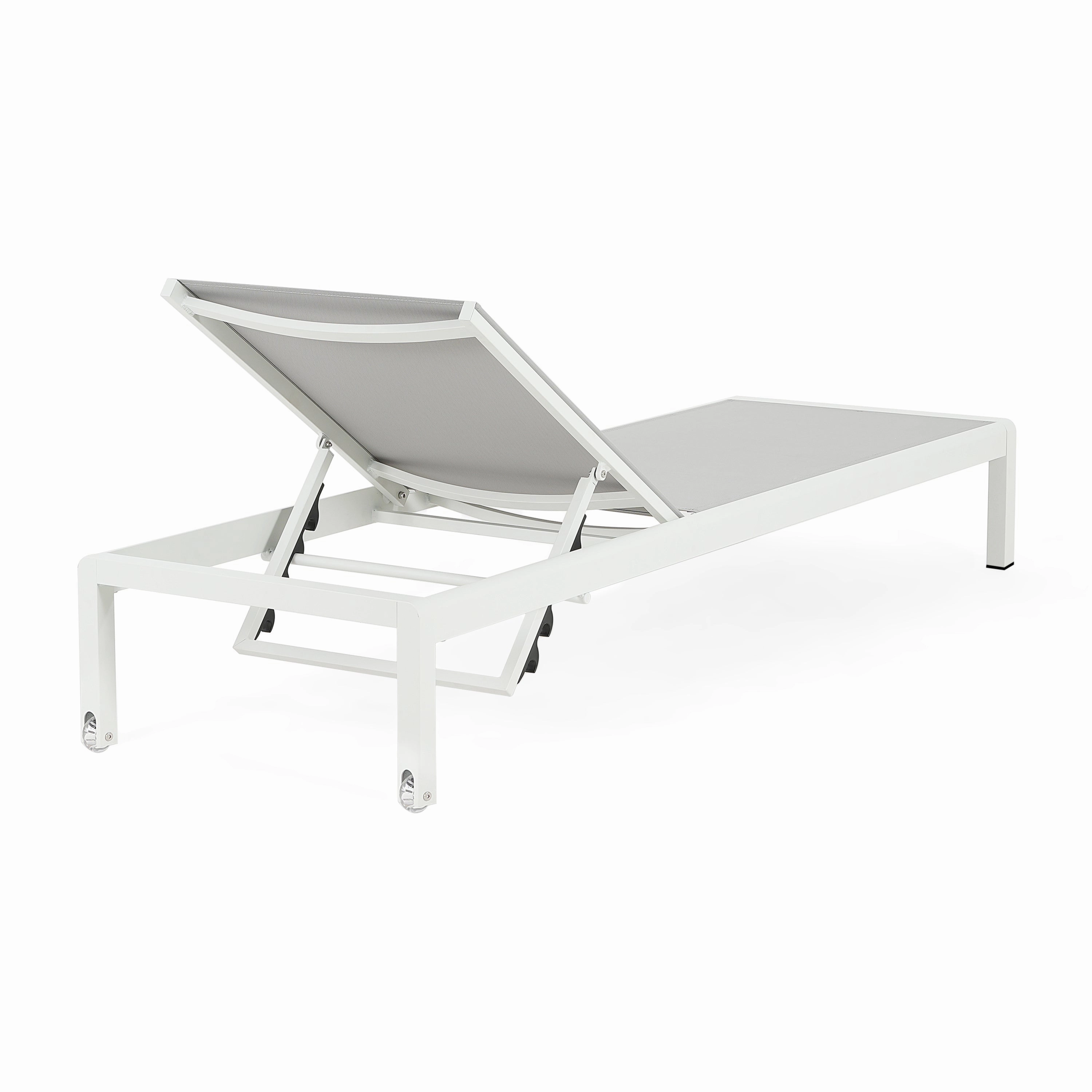 Outdoor Aluminum Pool Patio Beach Chaise Lounge Chair,Set of 2