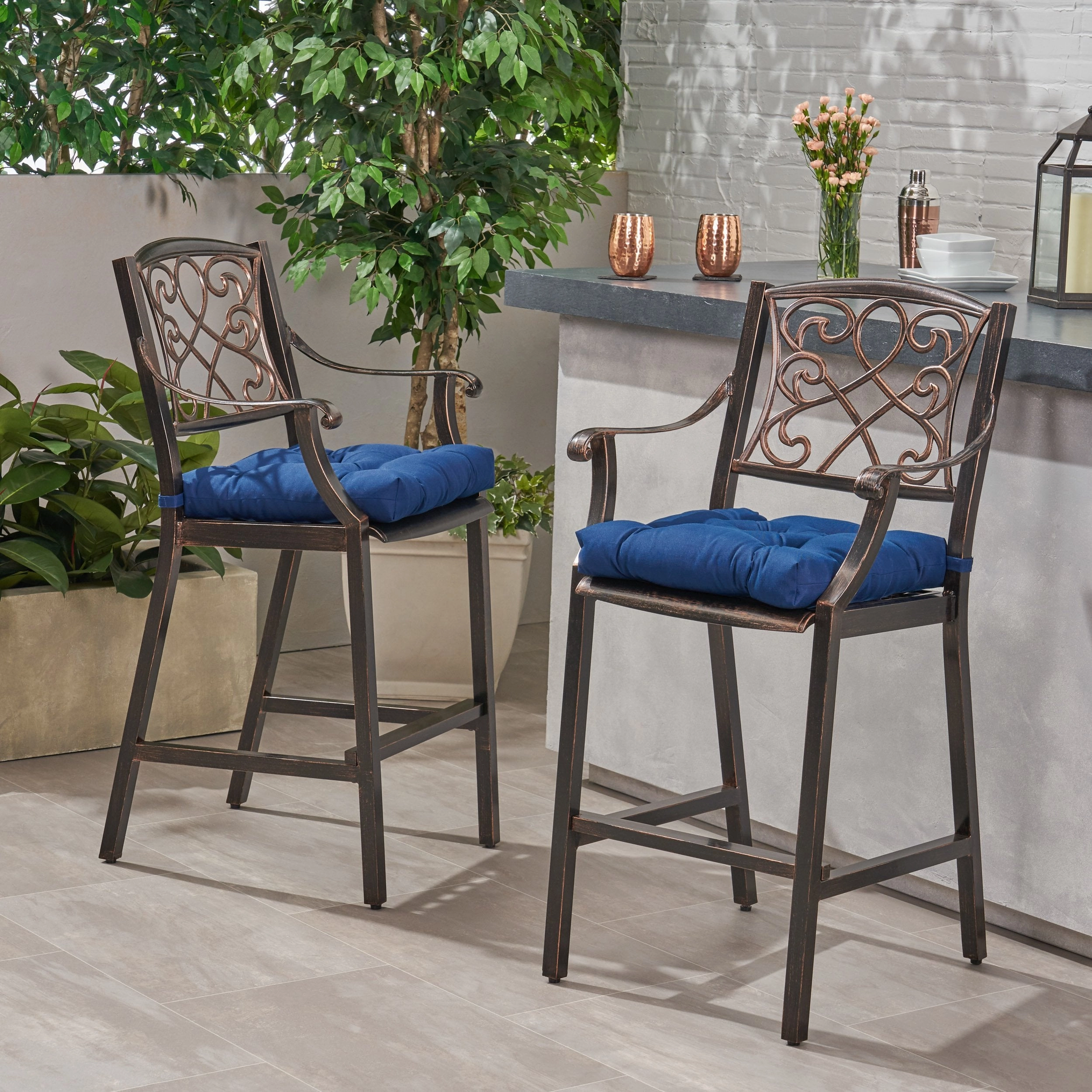 Outdoor Barstool with Cushion (Set of 2) - NH121013