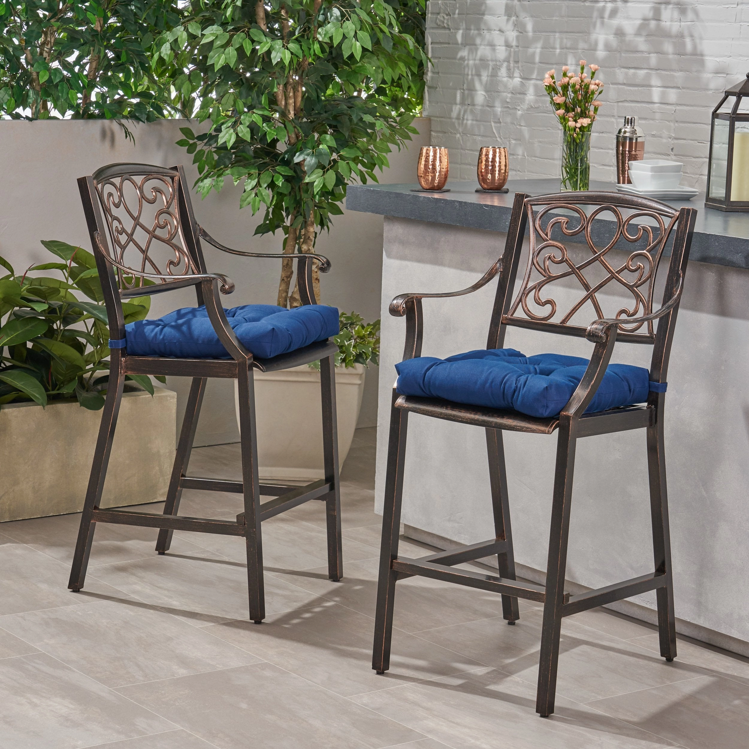 Outdoor Barstool with Cushion (Set of 2) - NH121013
