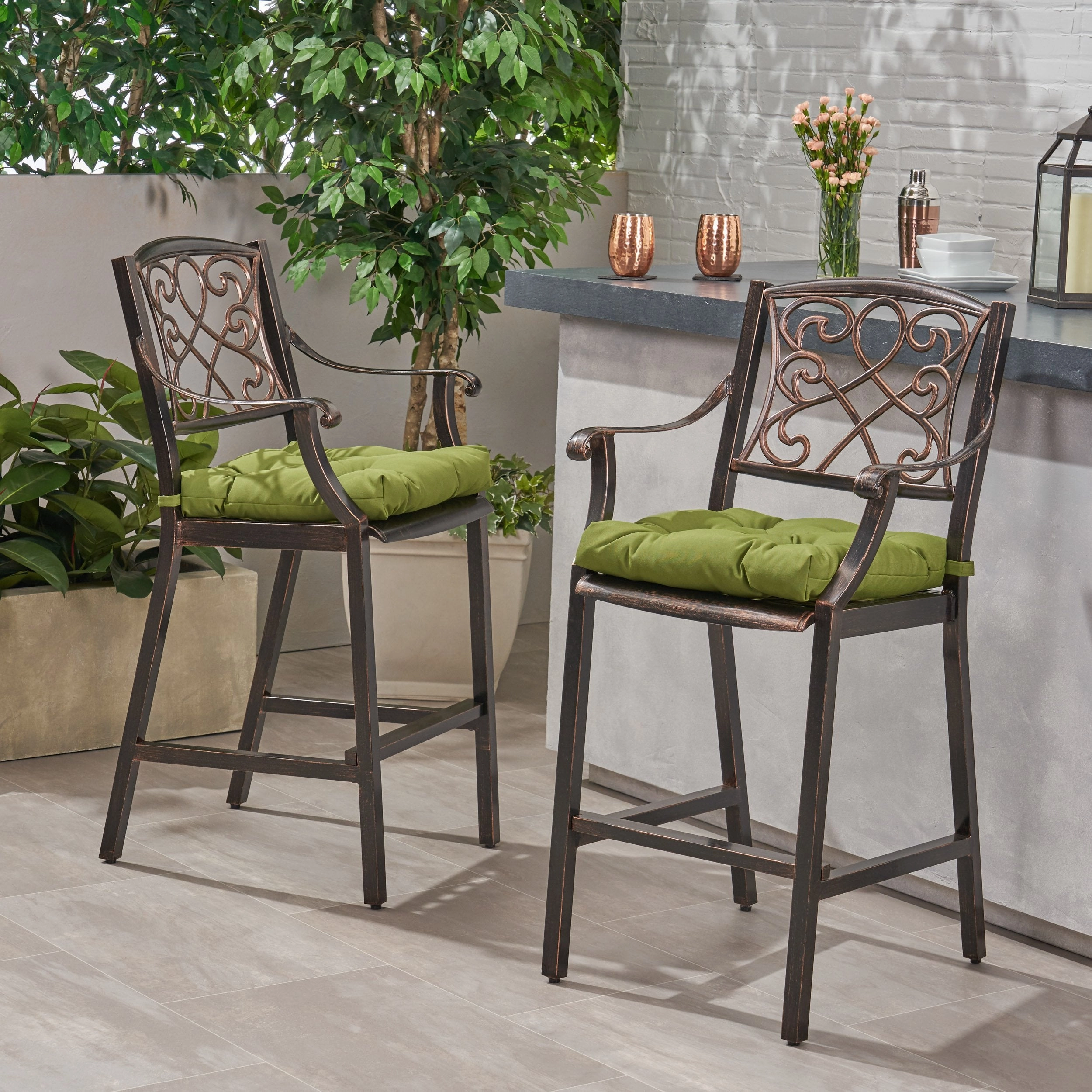 Outdoor Barstool with Cushion (Set of 2) - NH121013