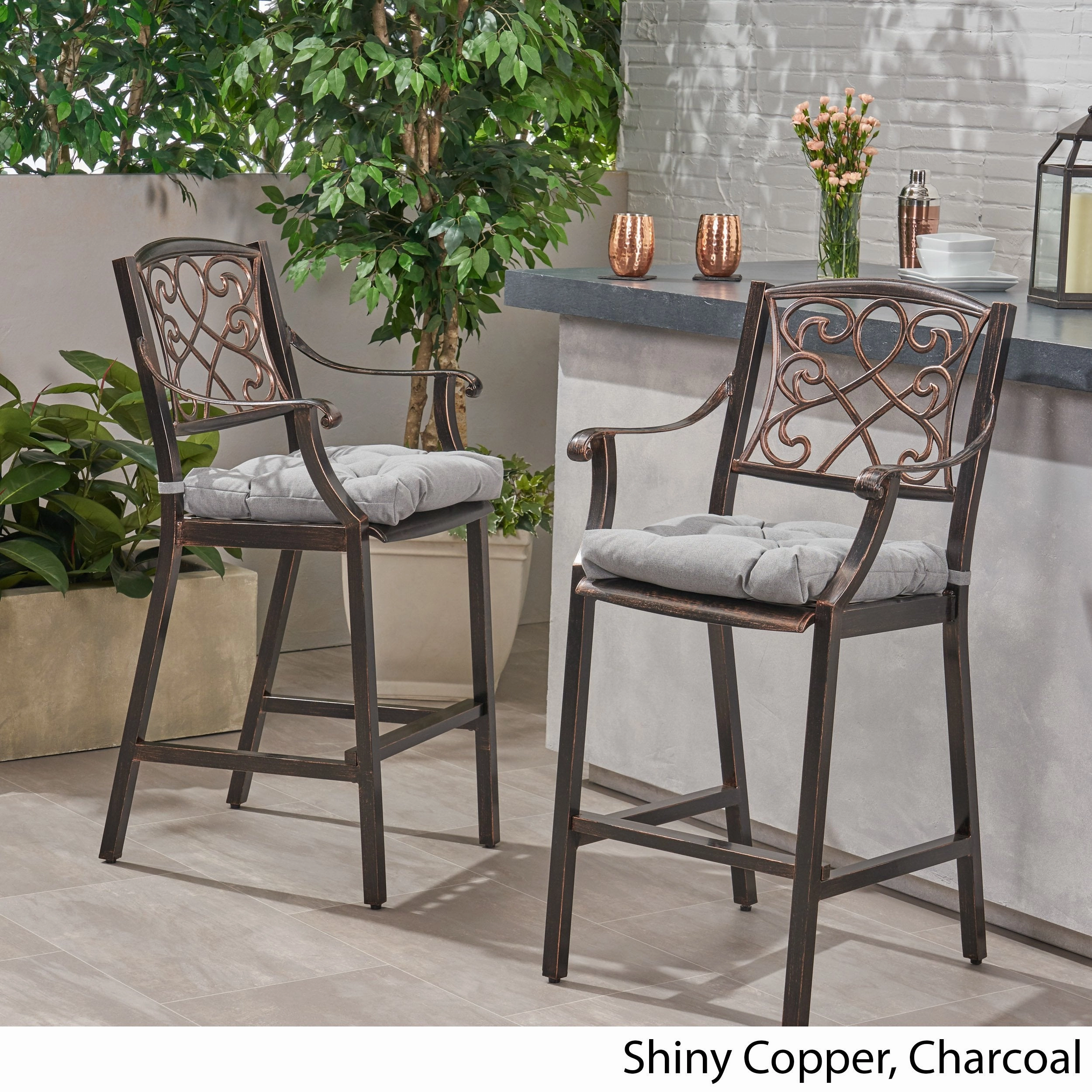 Outdoor Barstool with Cushion (Set of 2) - NH121013