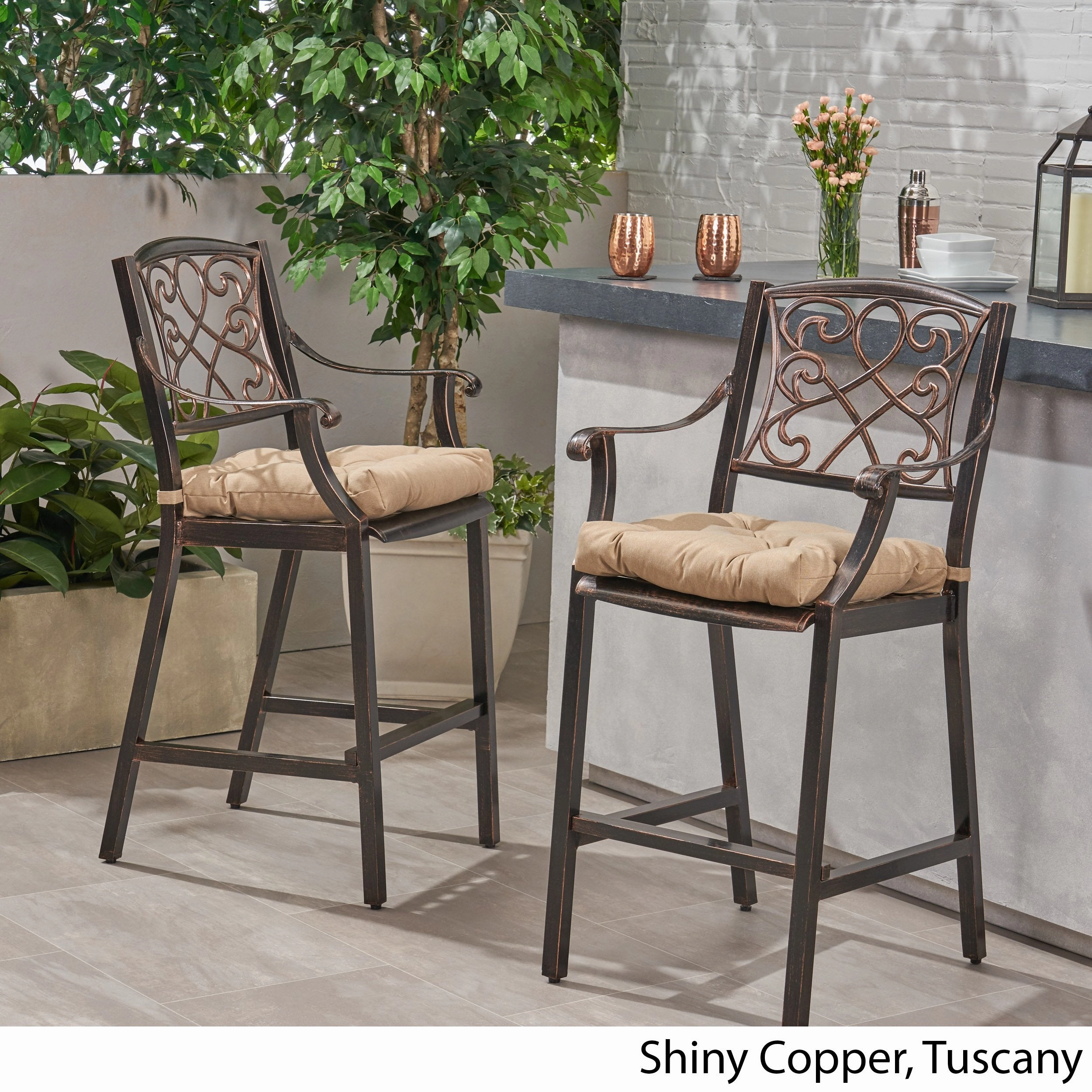 Outdoor Barstool with Cushion (Set of 2) - NH121013