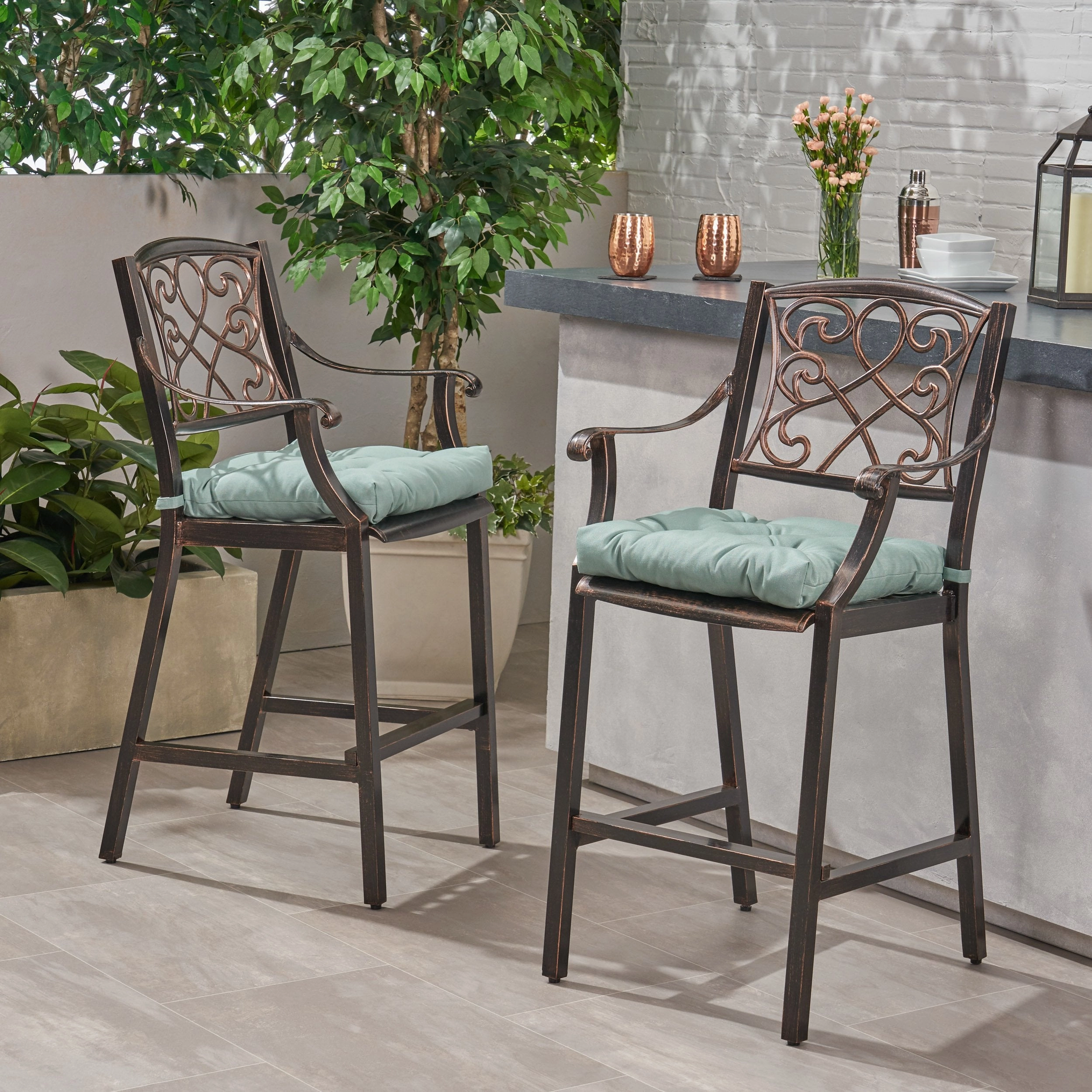 Outdoor Barstool with Cushion (Set of 2) - NH121013