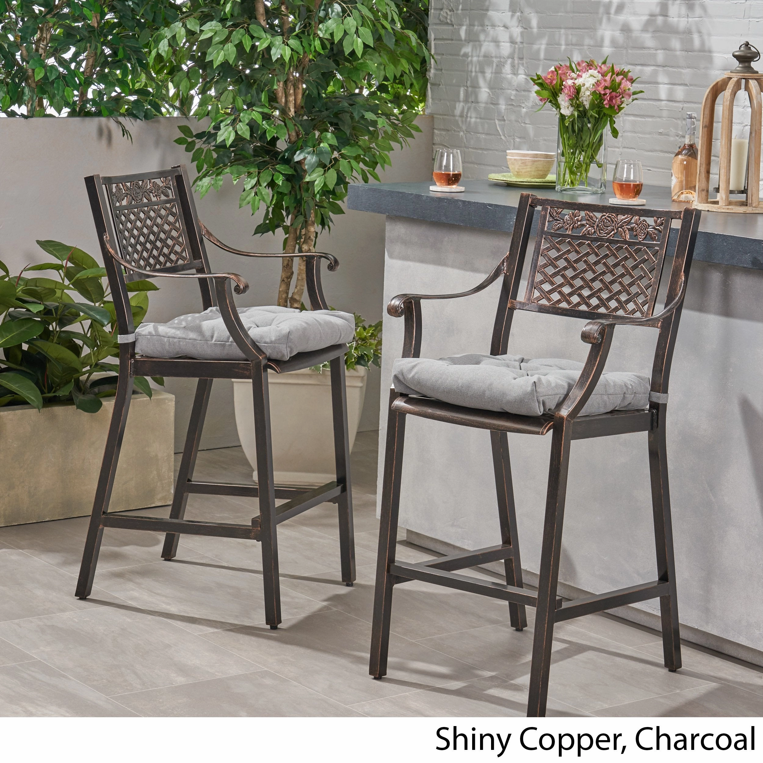 Outdoor Barstool with Cushion (Set of 2) - NH131013