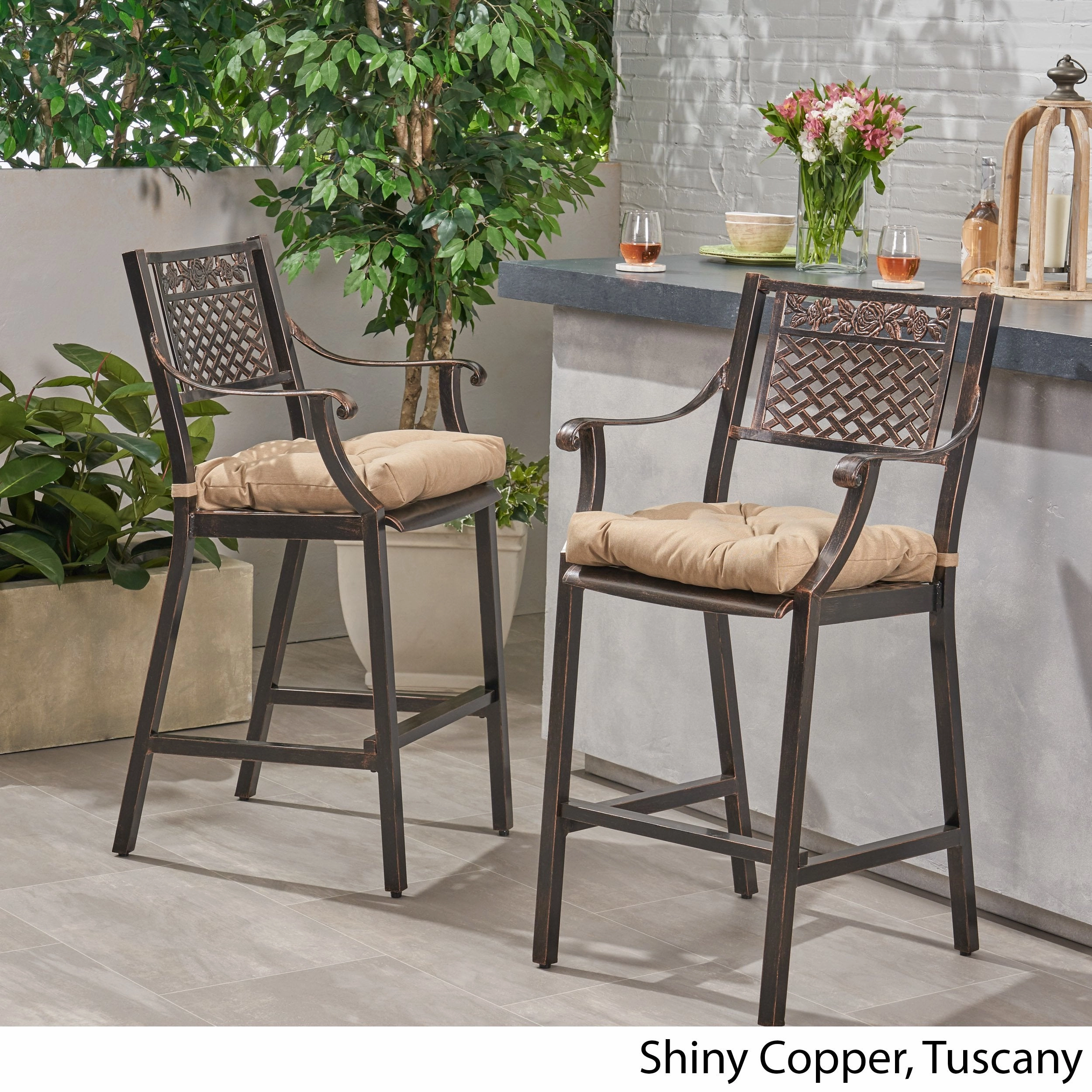 Outdoor Barstool with Cushion (Set of 2) - NH131013