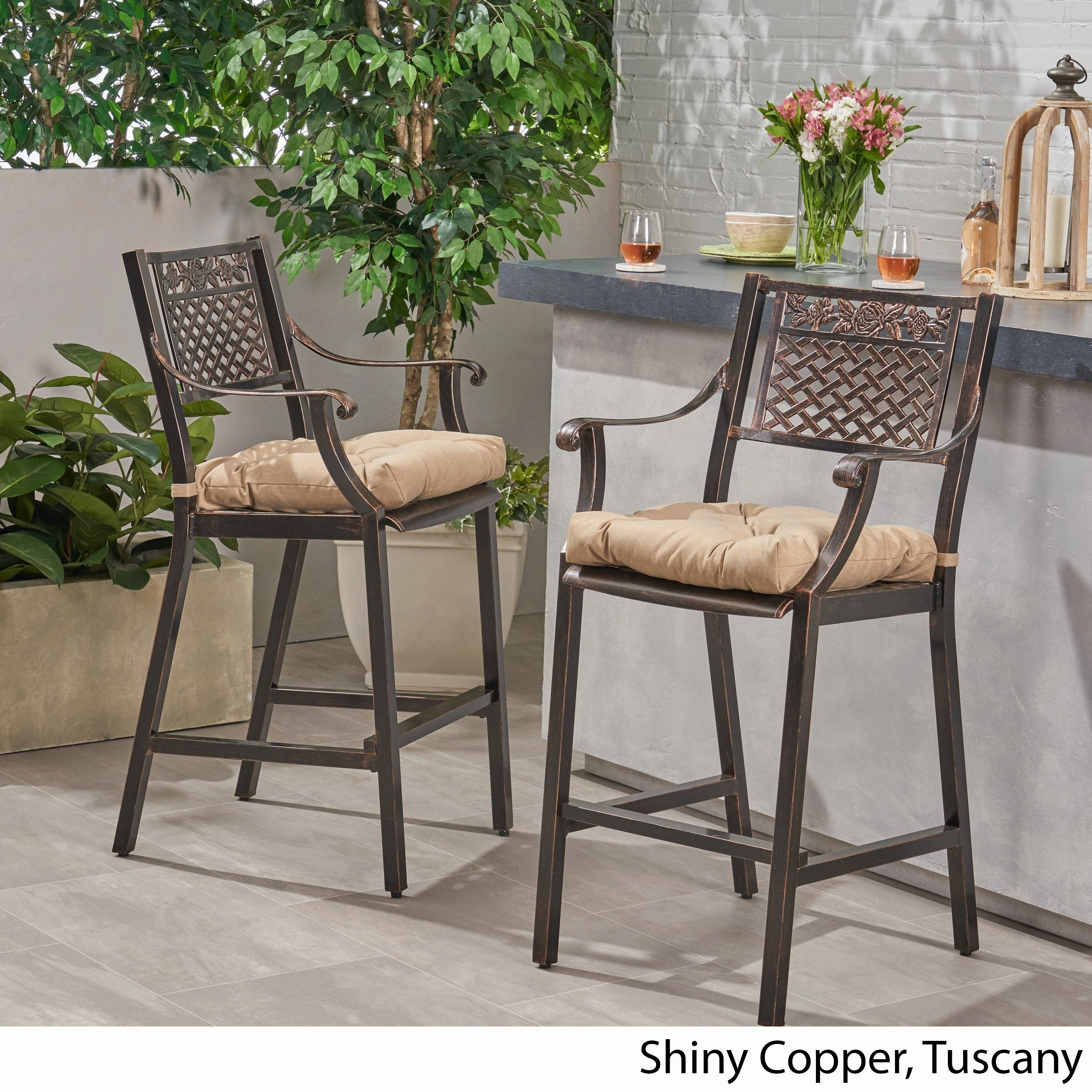 Outdoor Barstool with Cushion (Set of 2) - NH131013