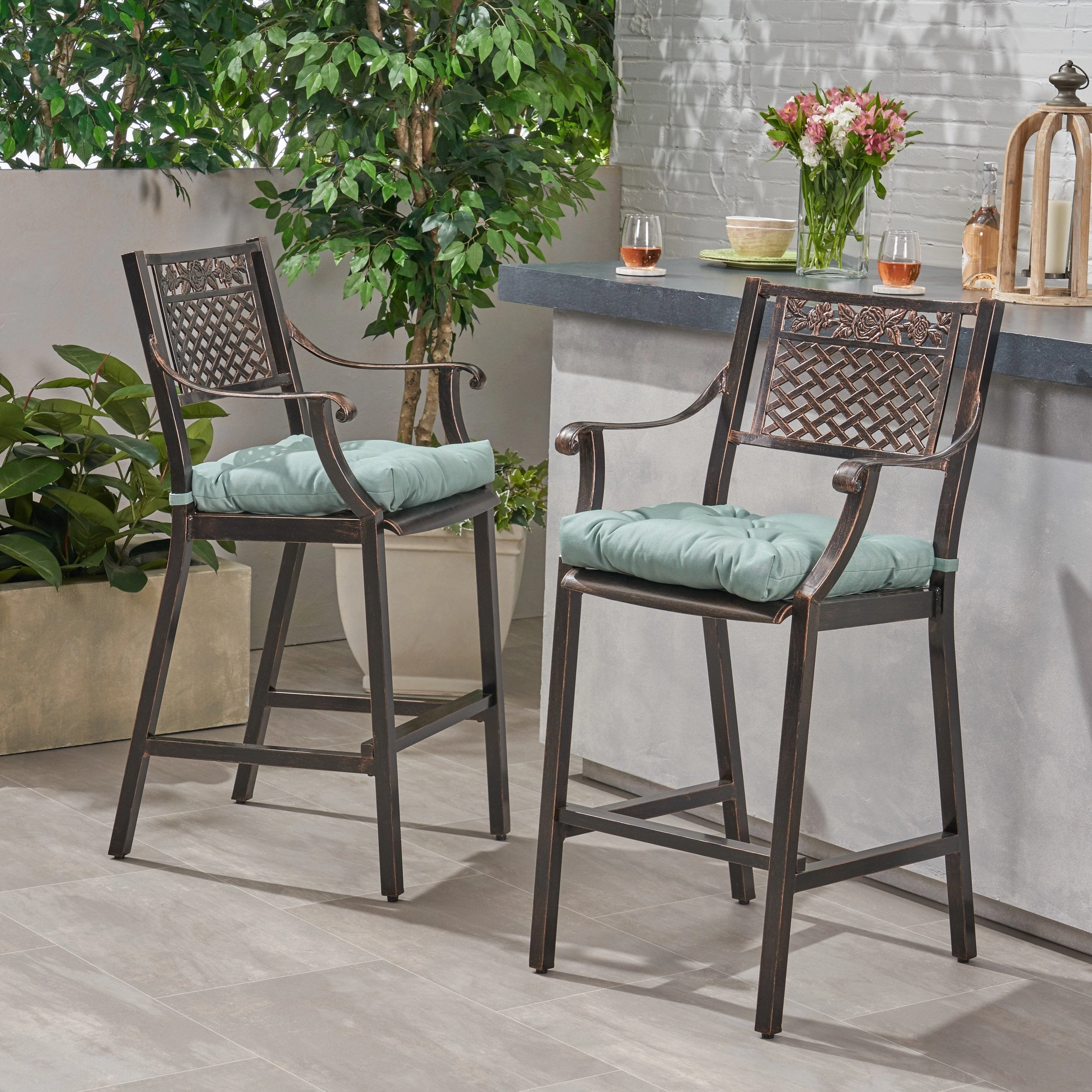 Outdoor Barstool with Cushion (Set of 2) - NH131013