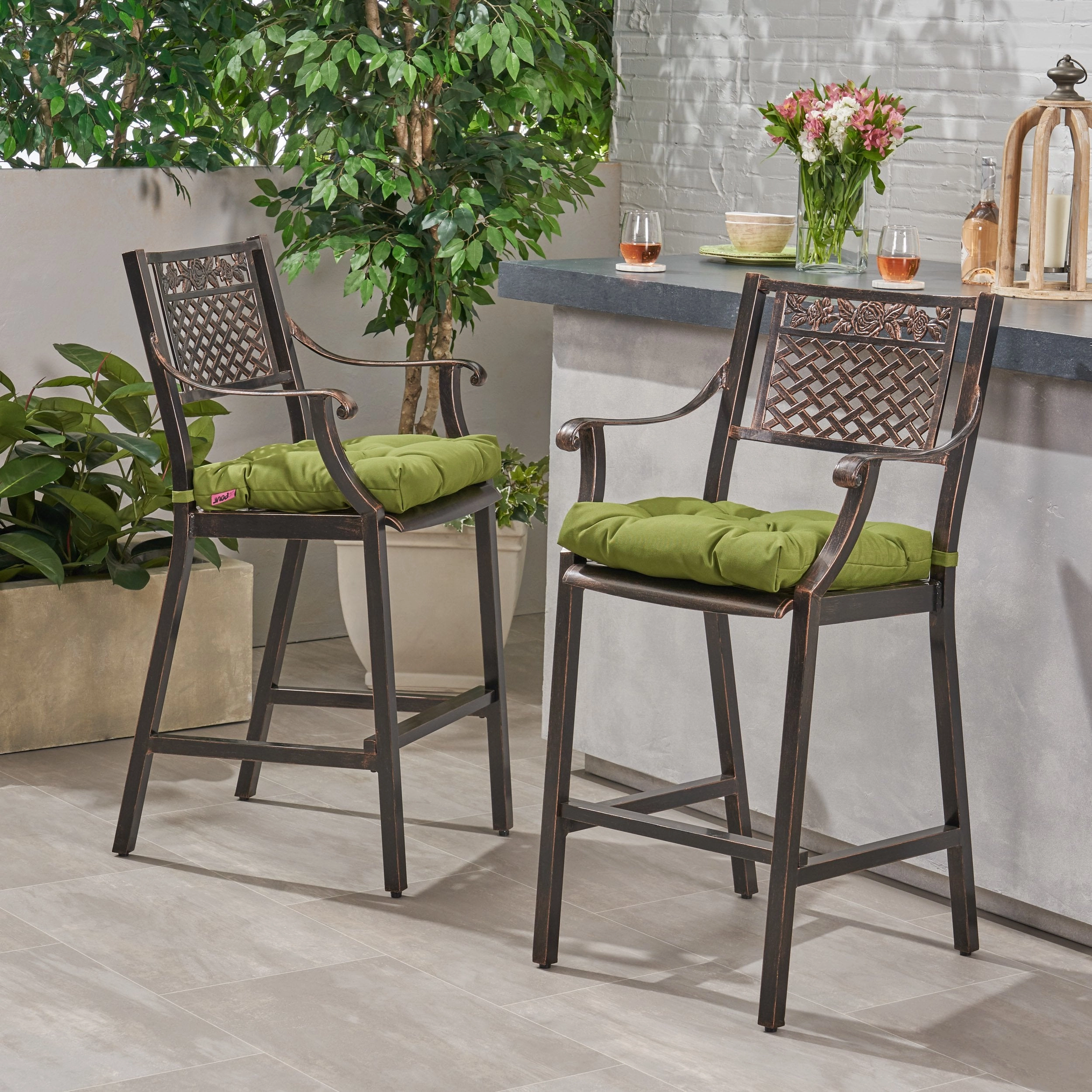 Outdoor Barstool with Cushion (Set of 2) - NH131013