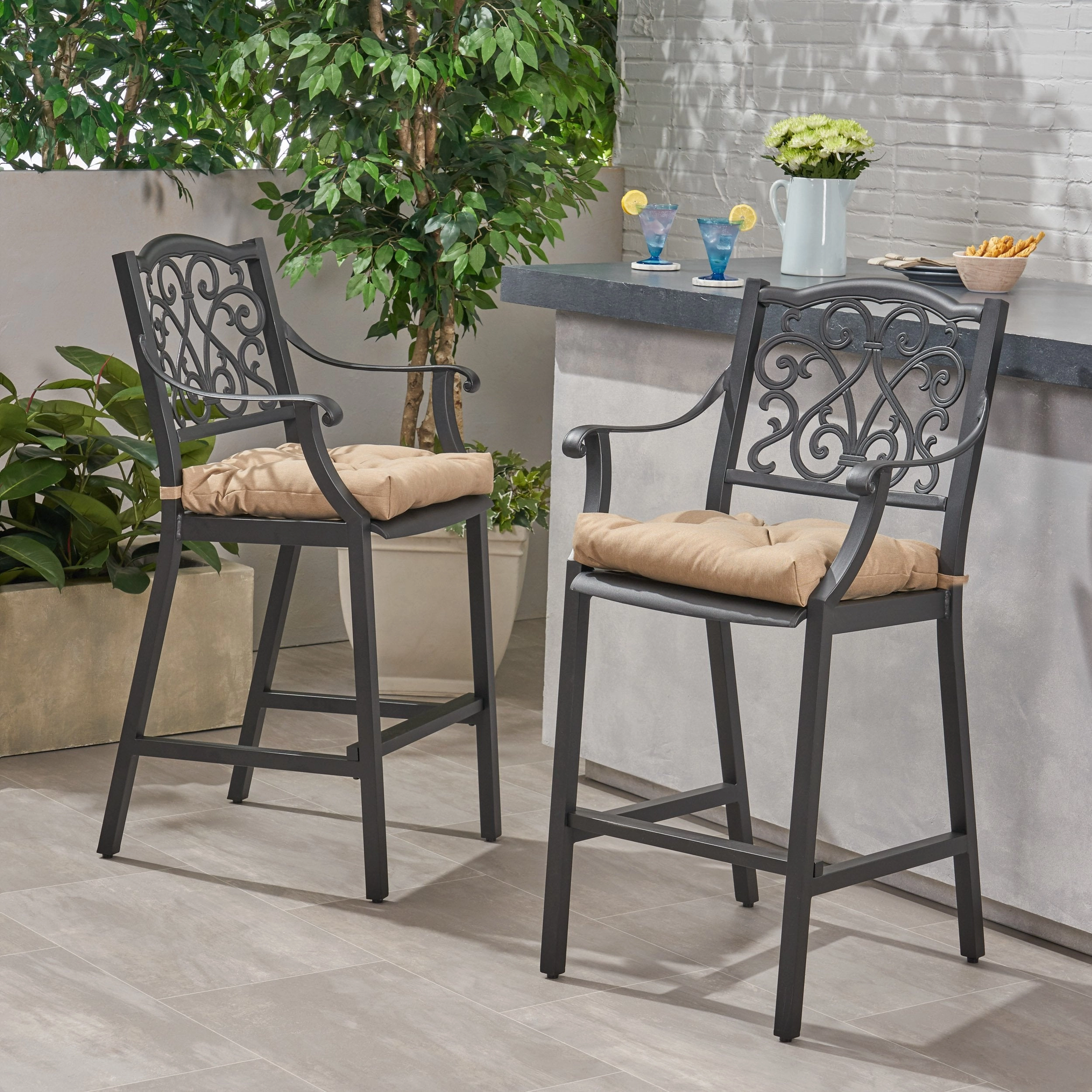 Outdoor Barstool with Cushion (Set of 2) - NH141013