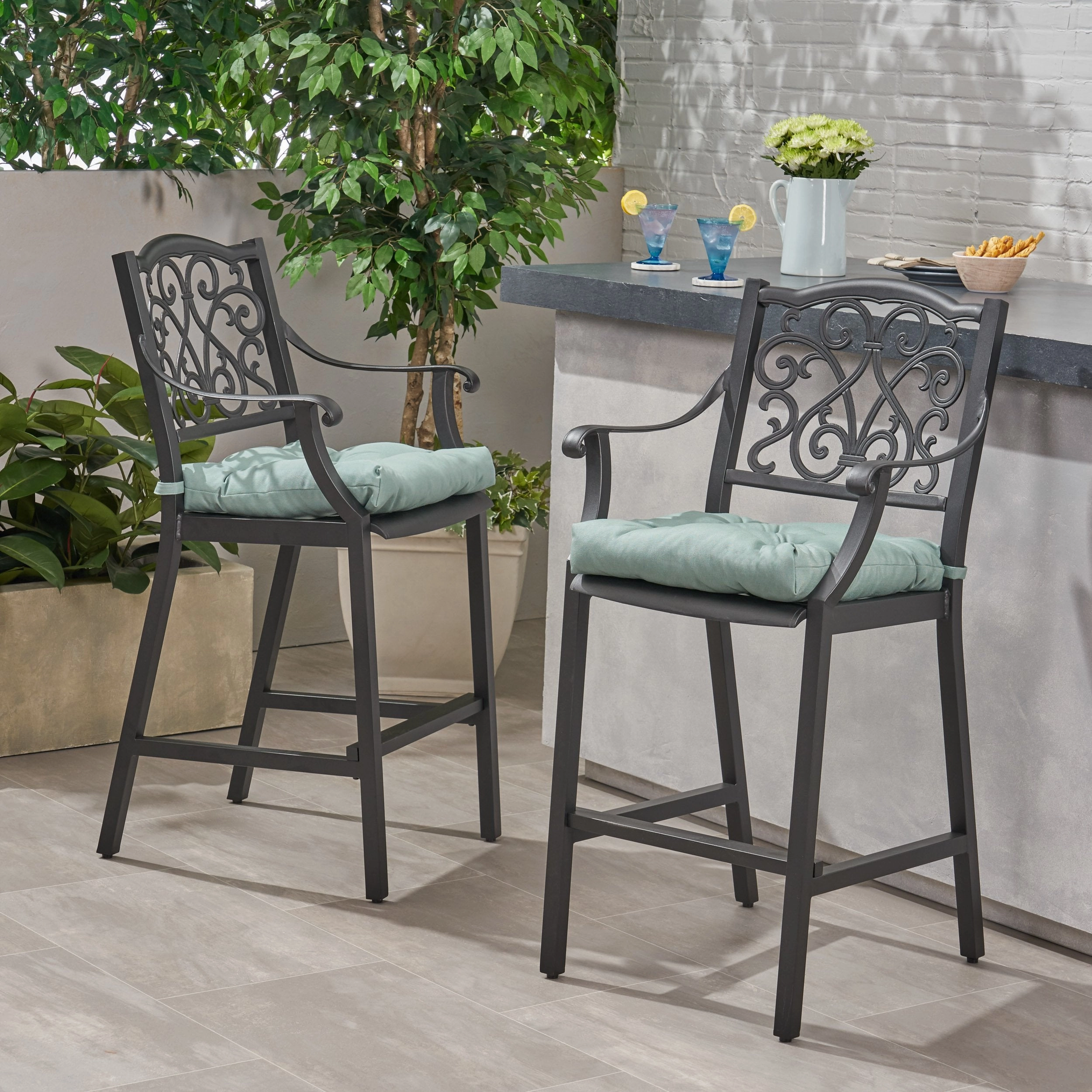 Outdoor Barstool with Cushion (Set of 2) - NH141013