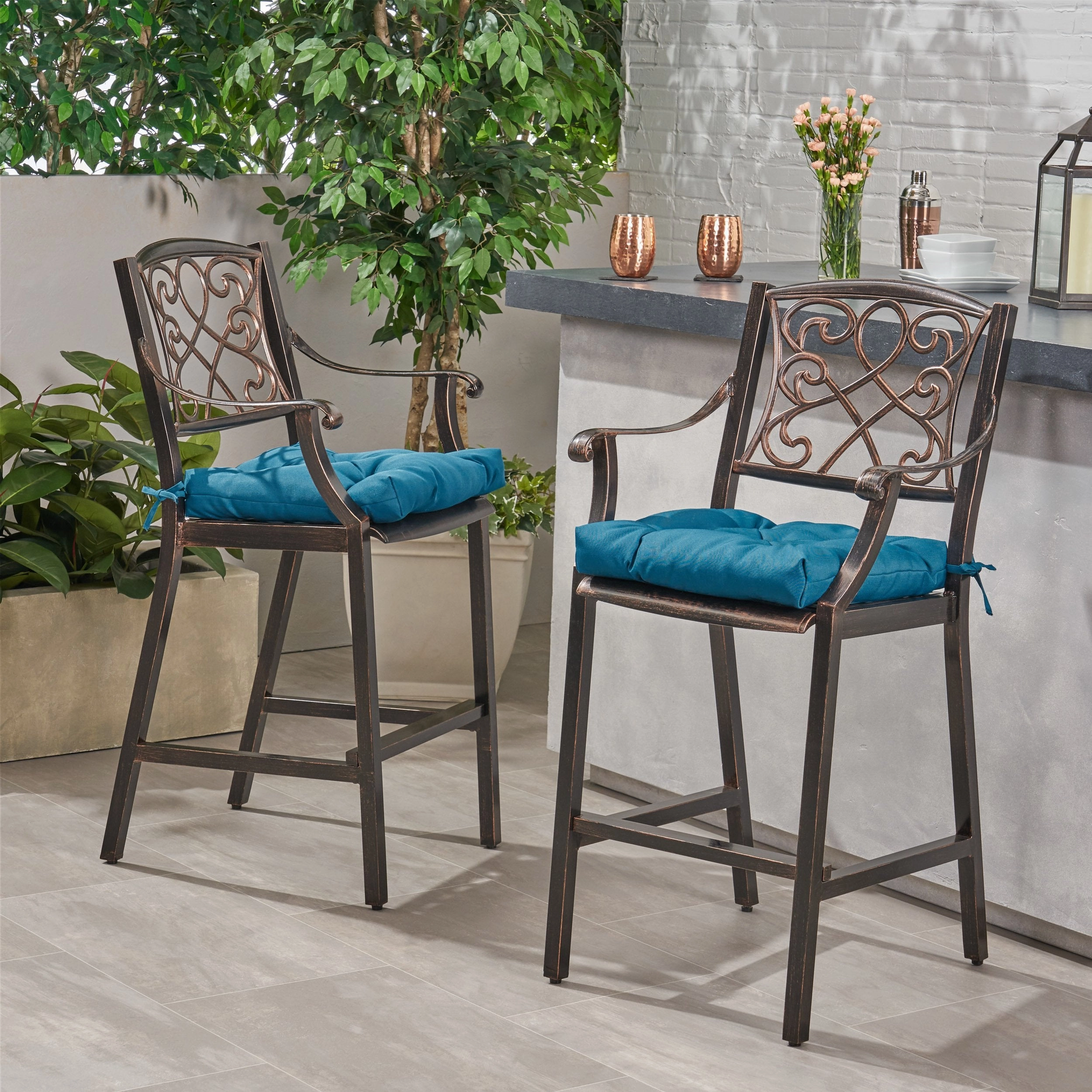 Outdoor Barstool with Cushion (Set of 2) - NH561013