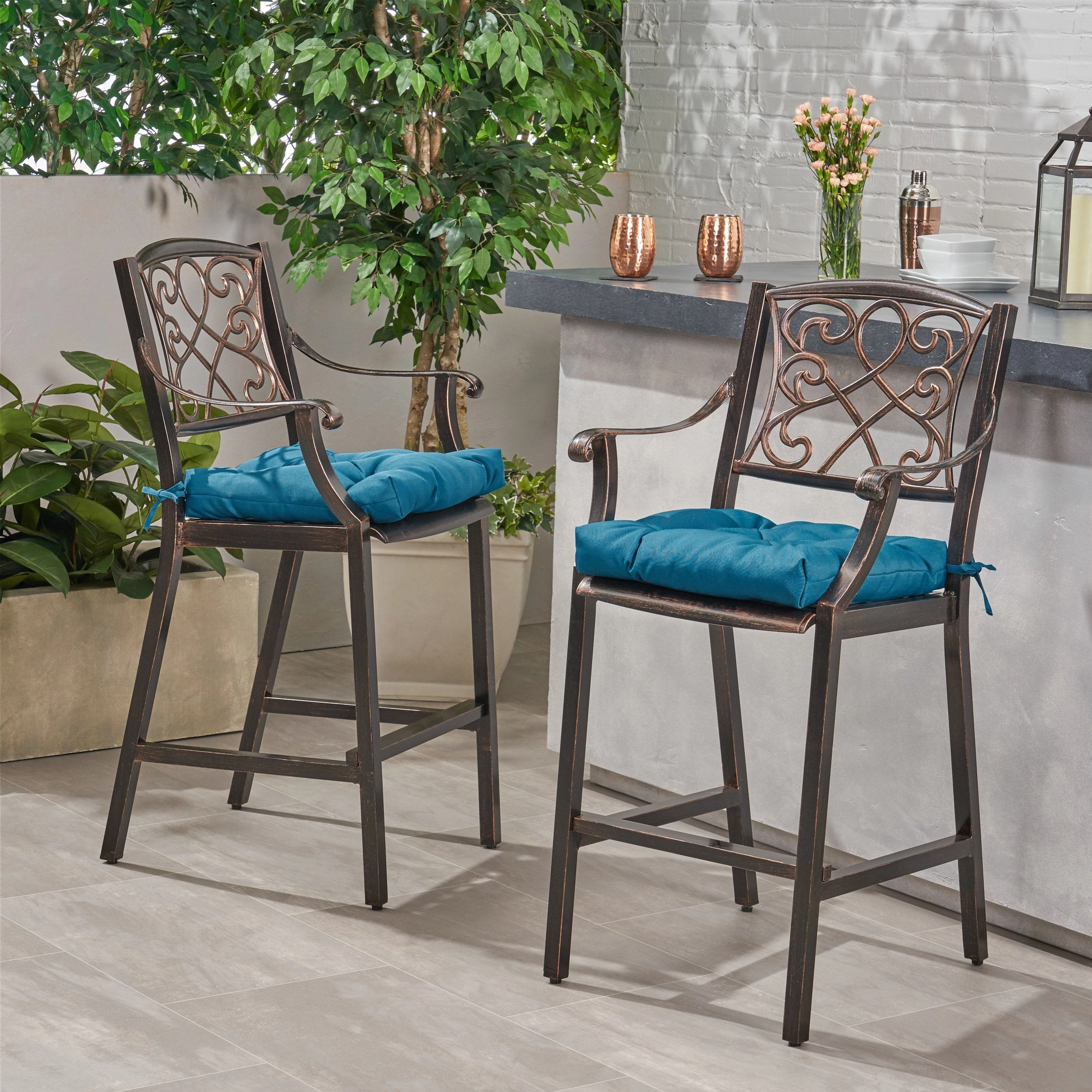 Outdoor Barstool with Cushion (Set of 2) - NH561013