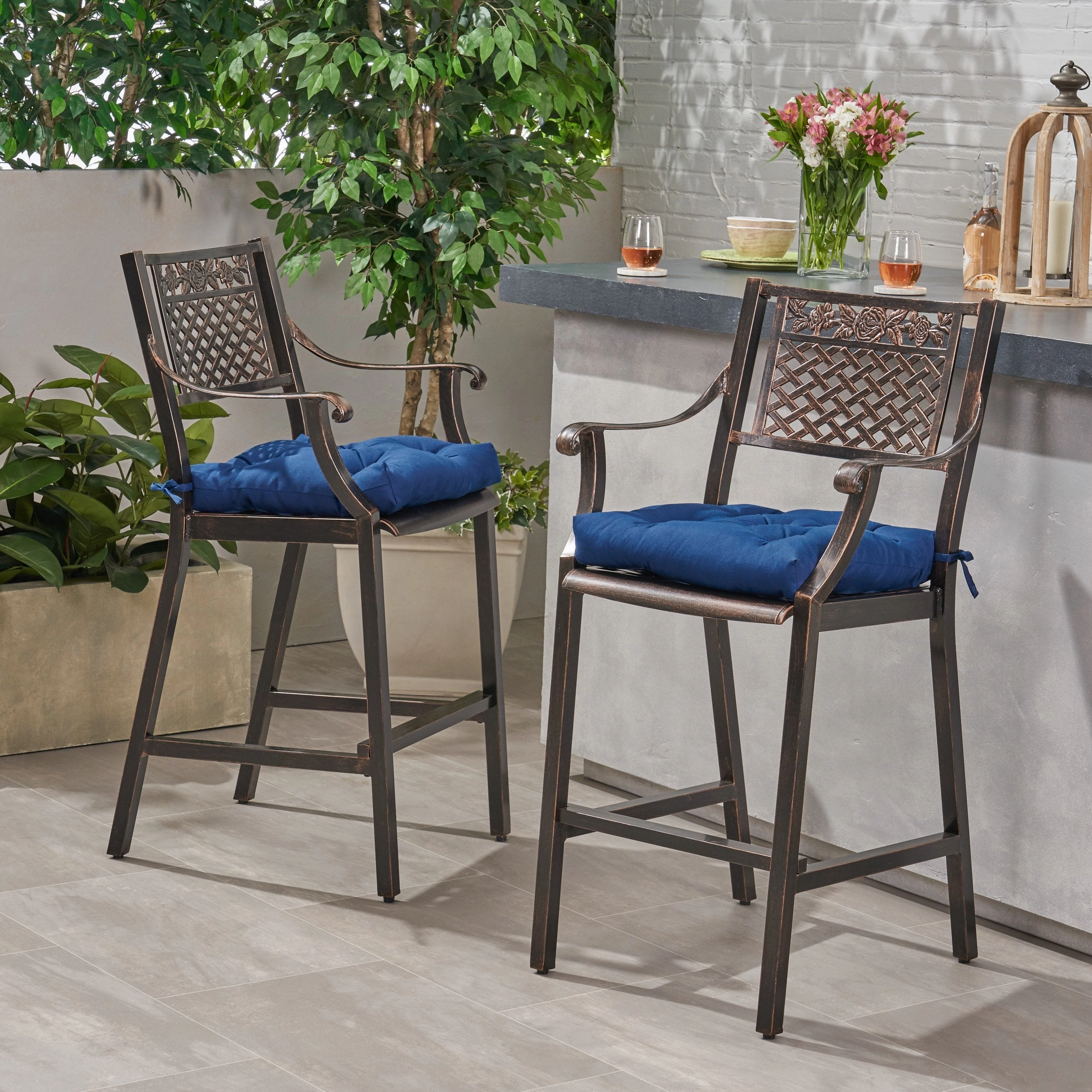 Outdoor Barstool with Cushion (Set of 2) - NH571013