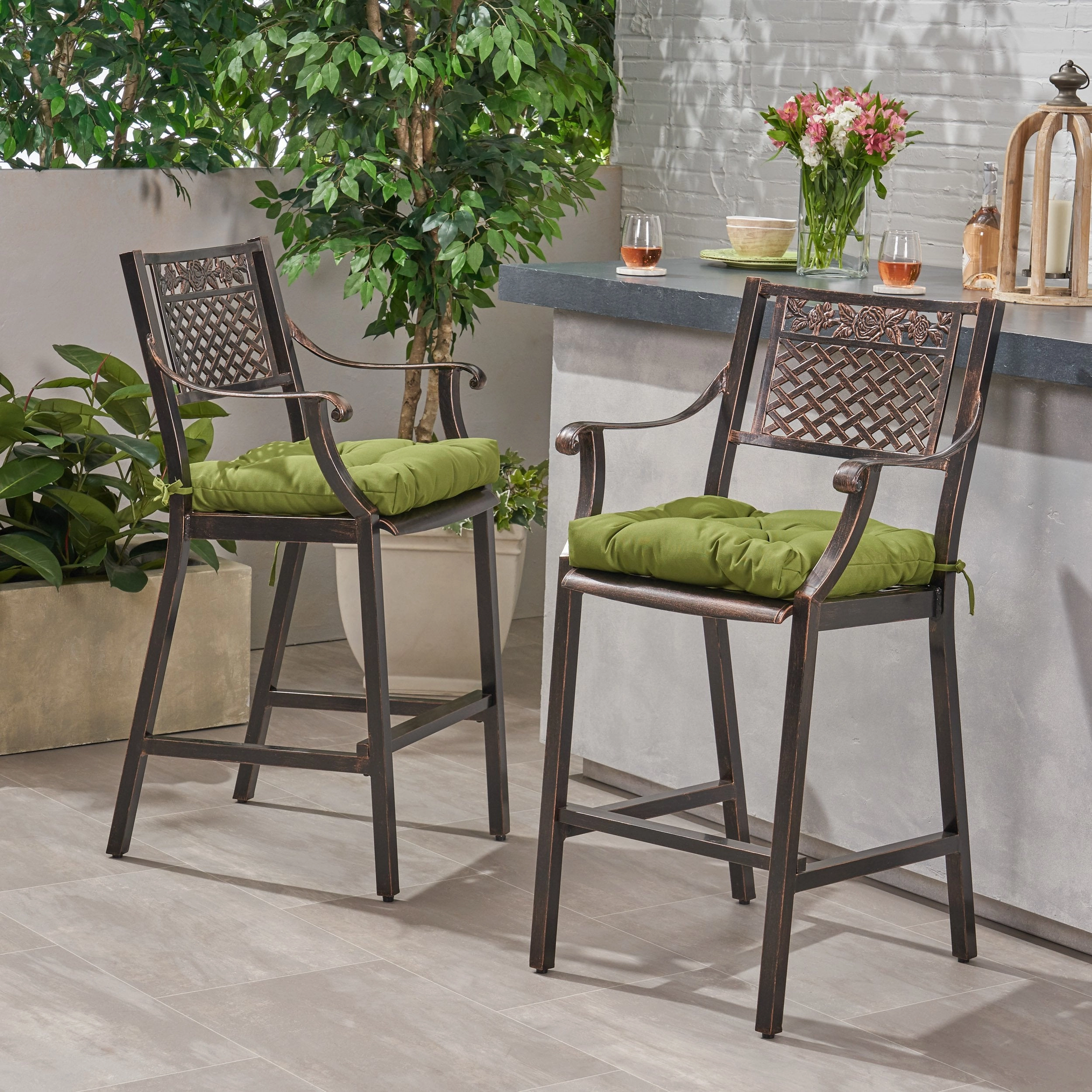 Outdoor Barstool with Cushion (Set of 2) - NH571013