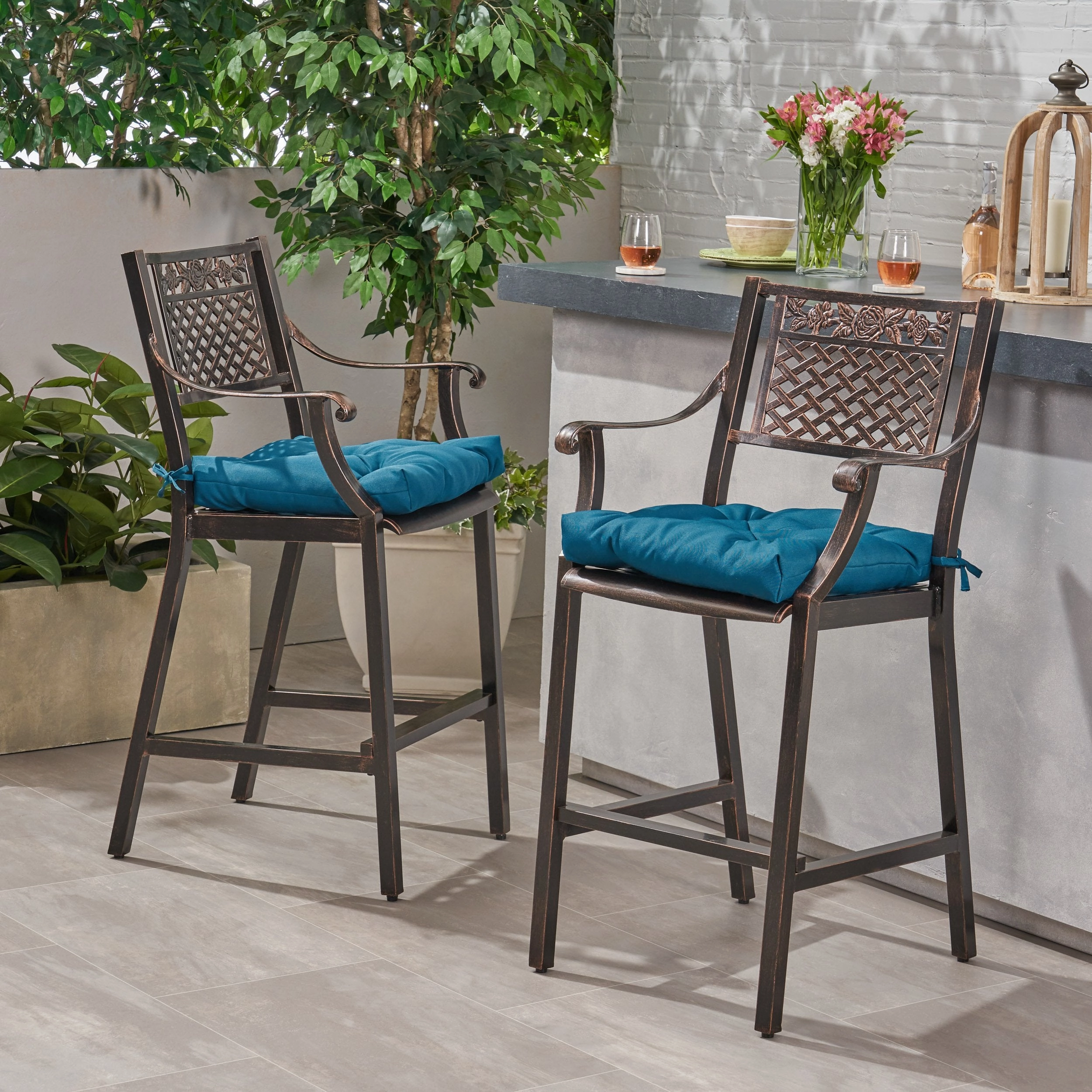 Outdoor Barstool with Cushion (Set of 2) - NH571013