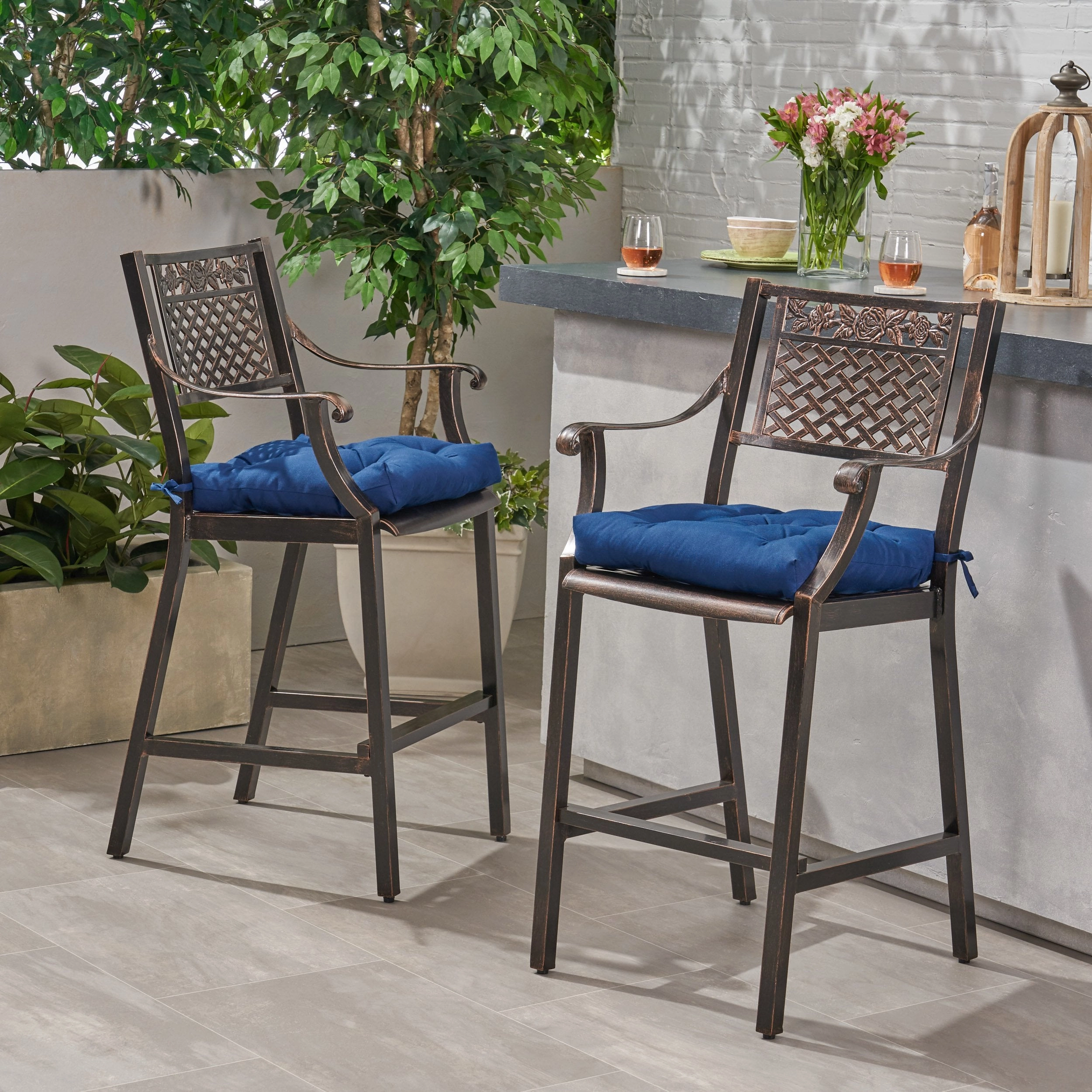 Outdoor Barstool with Cushion (Set of 2) - NH571013