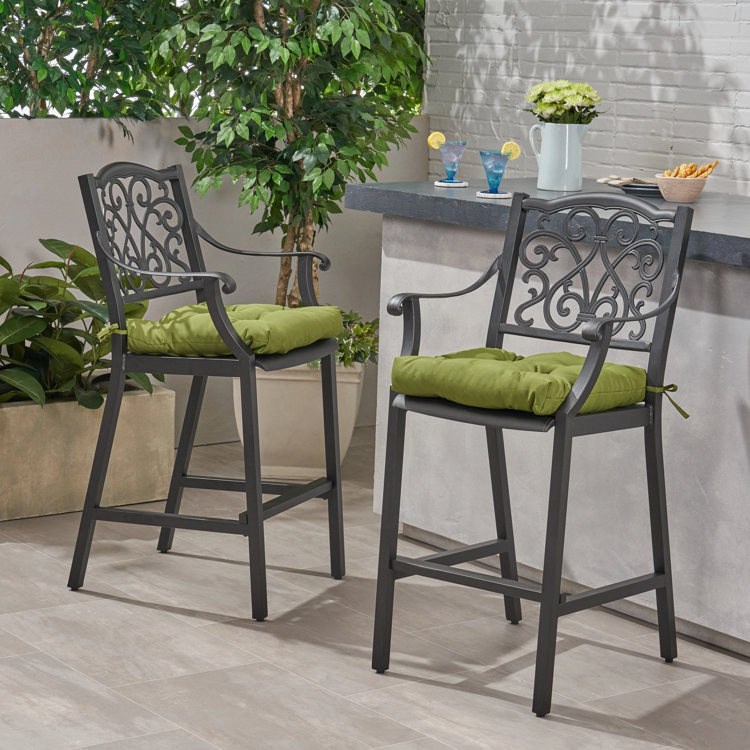 Outdoor Barstool with Cushion (Set of 2) - NH581013