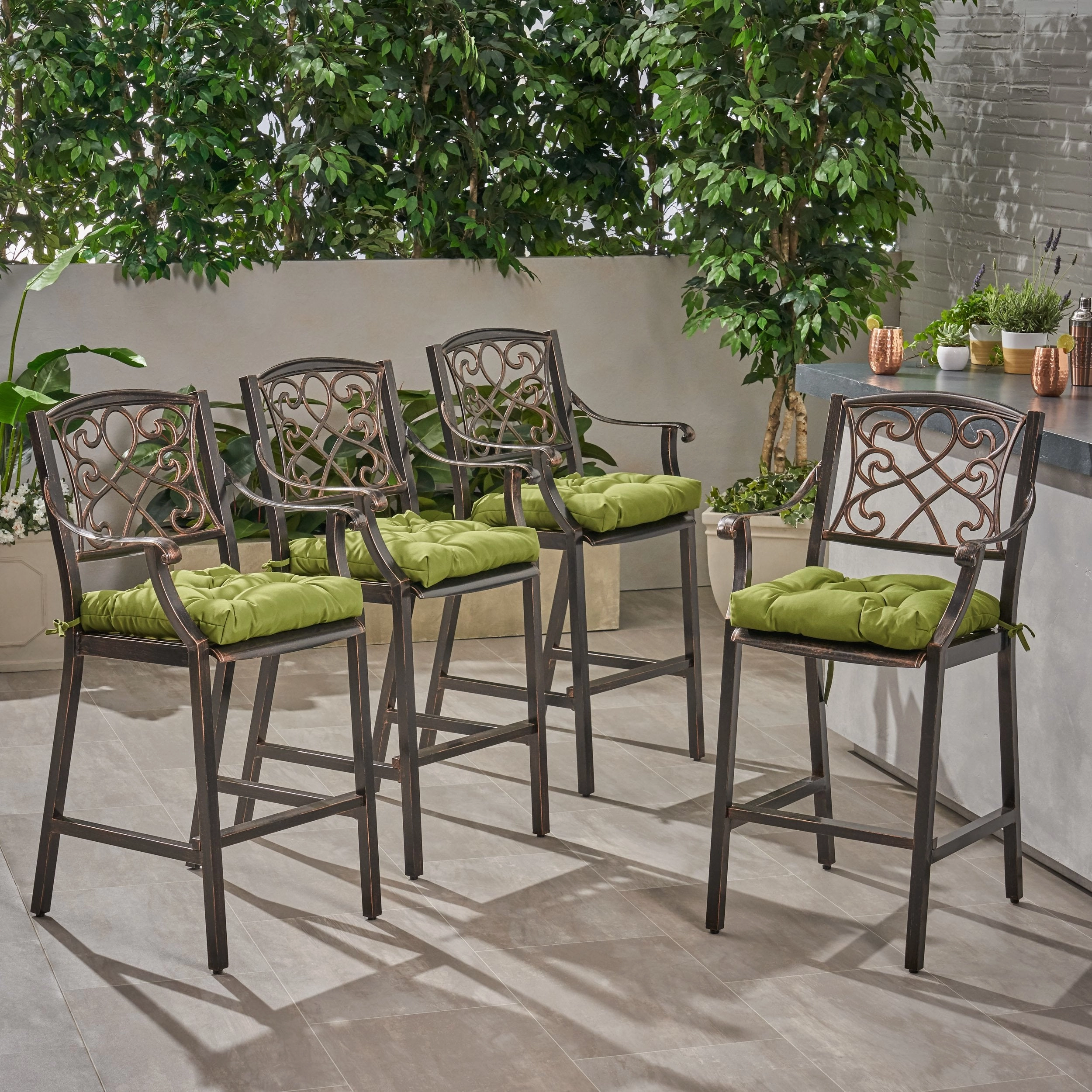 Outdoor Barstool with Cushion (Set of 4) - NH071013