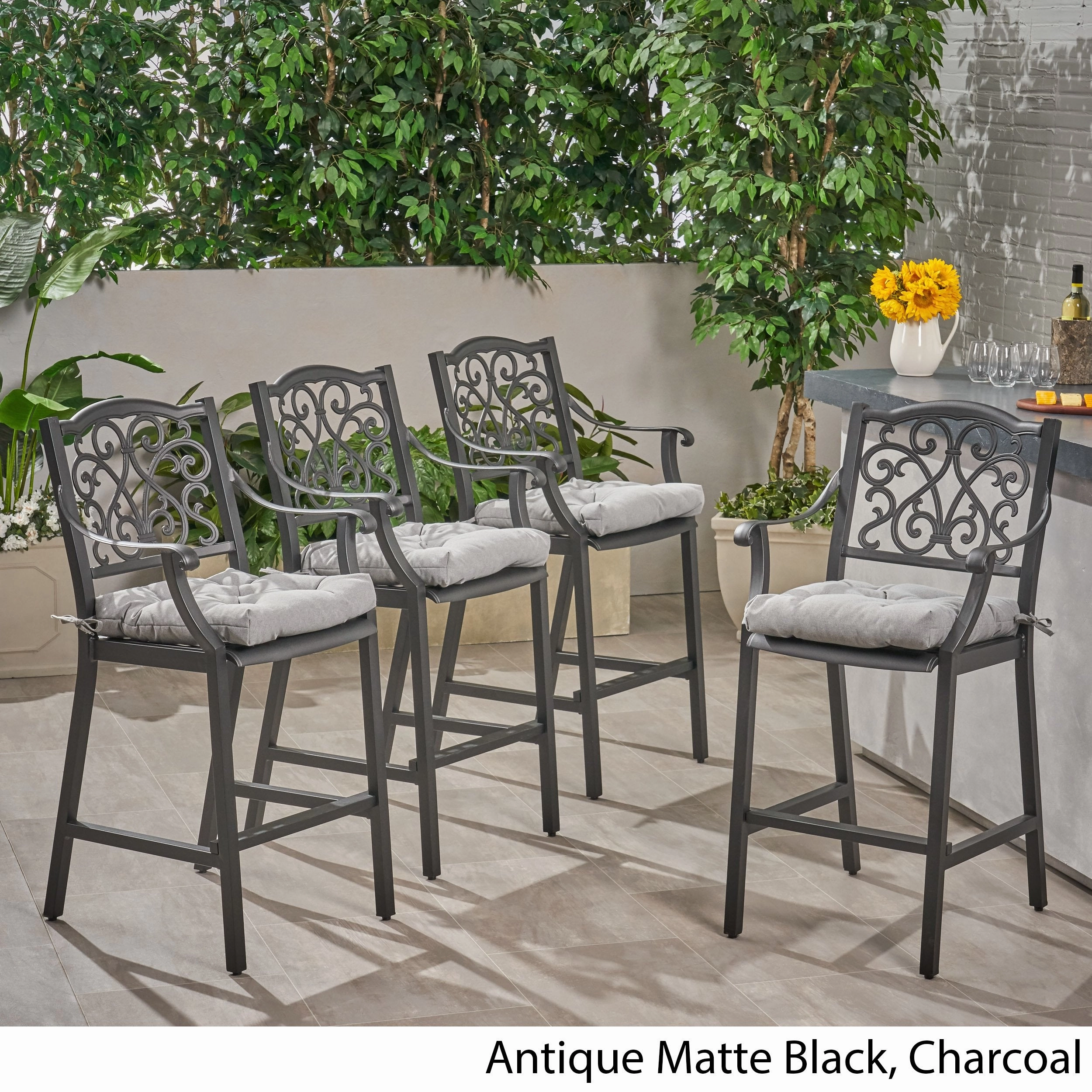 Outdoor Barstool with Cushion (Set of 4) - NH091013