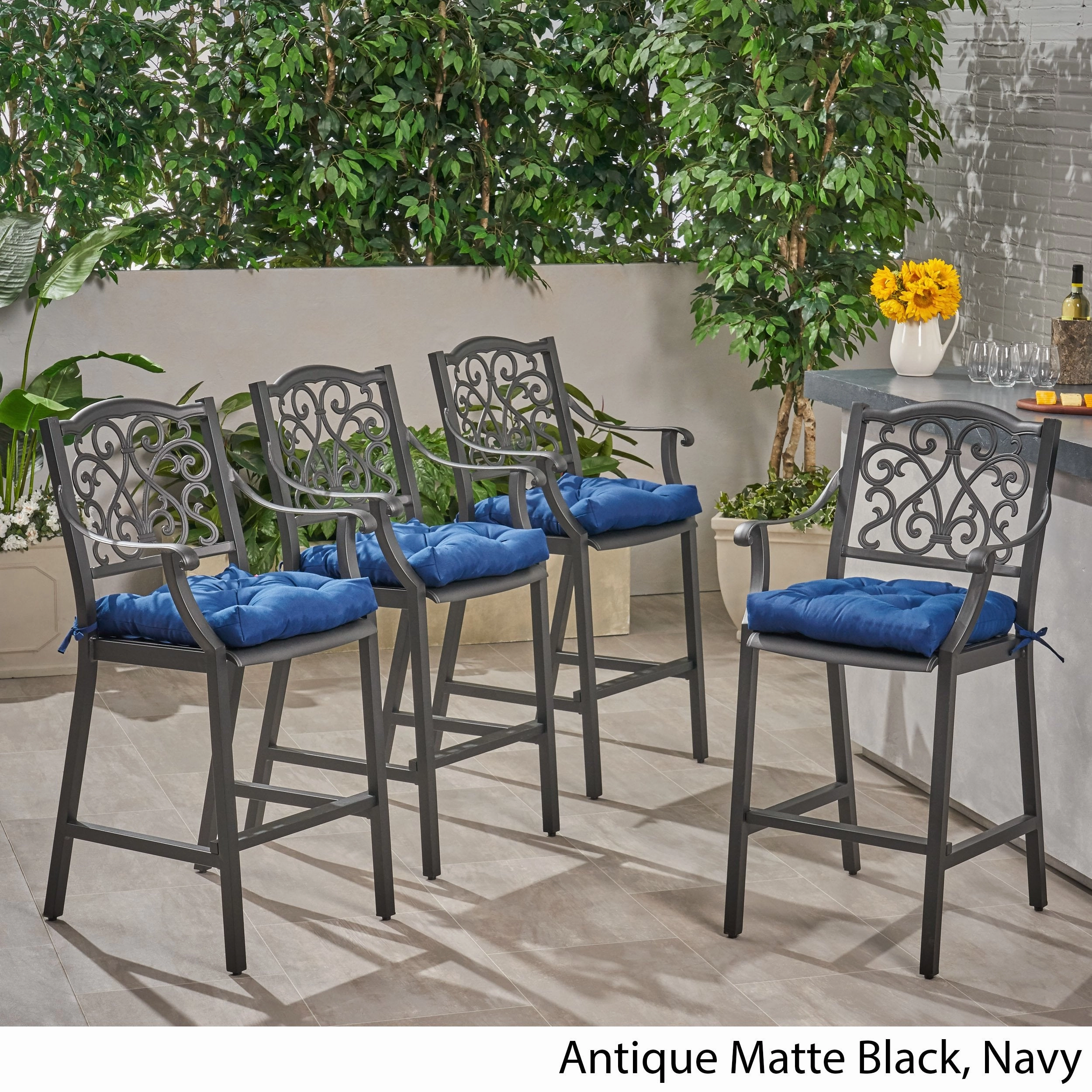 Outdoor Barstool with Cushion (Set of 4) - NH091013