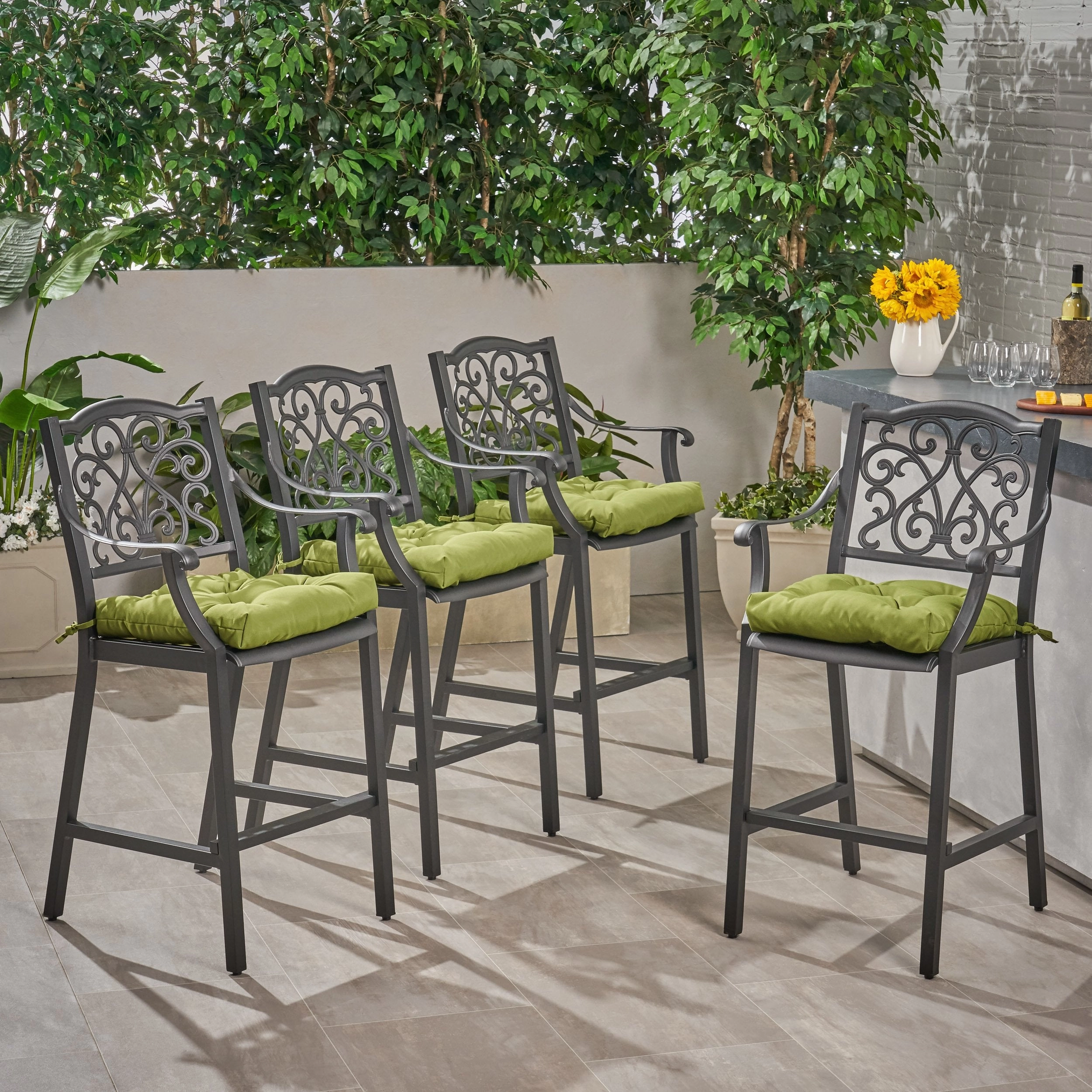 Outdoor Barstool with Cushion (Set of 4) - NH091013