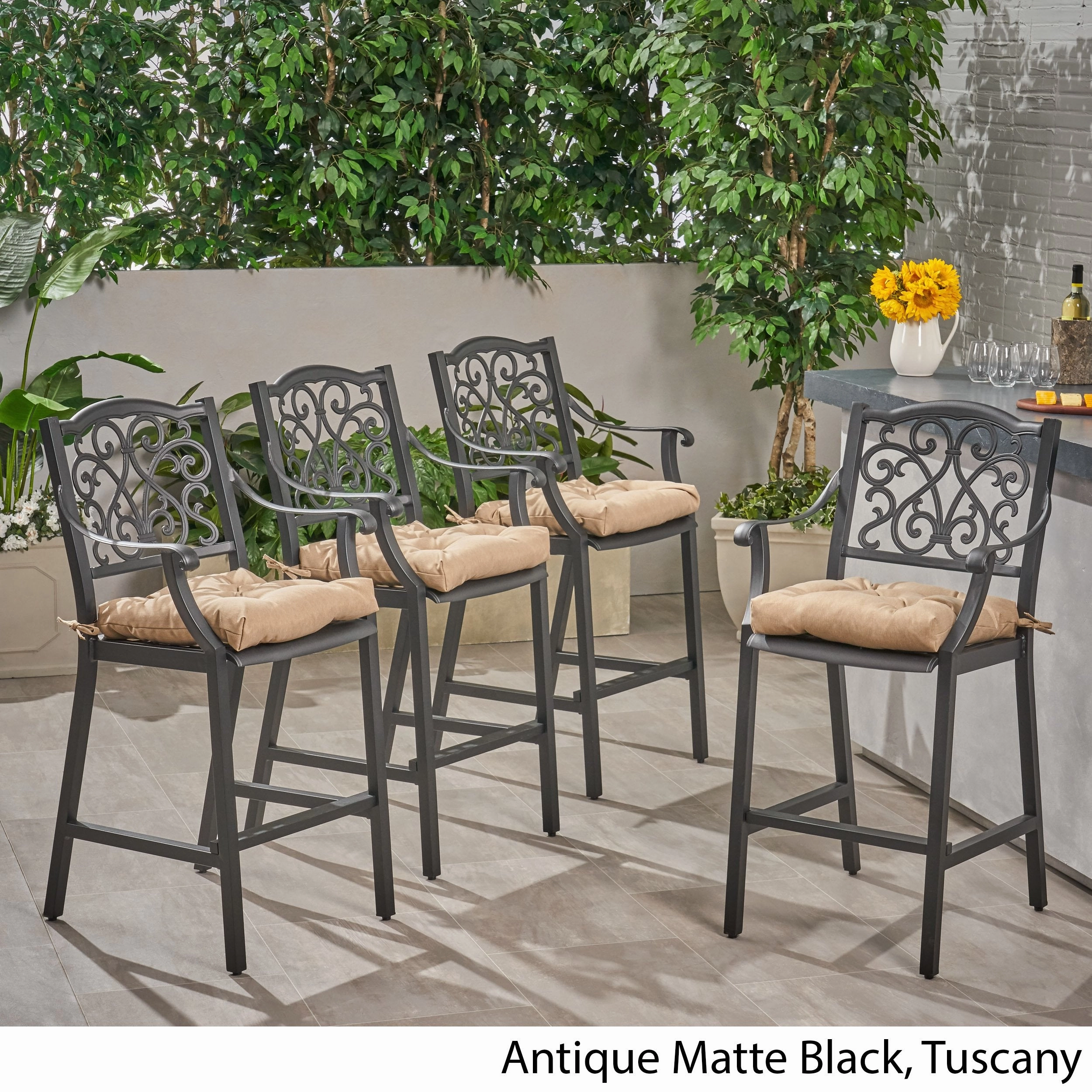 Outdoor Barstool with Cushion (Set of 4) - NH091013