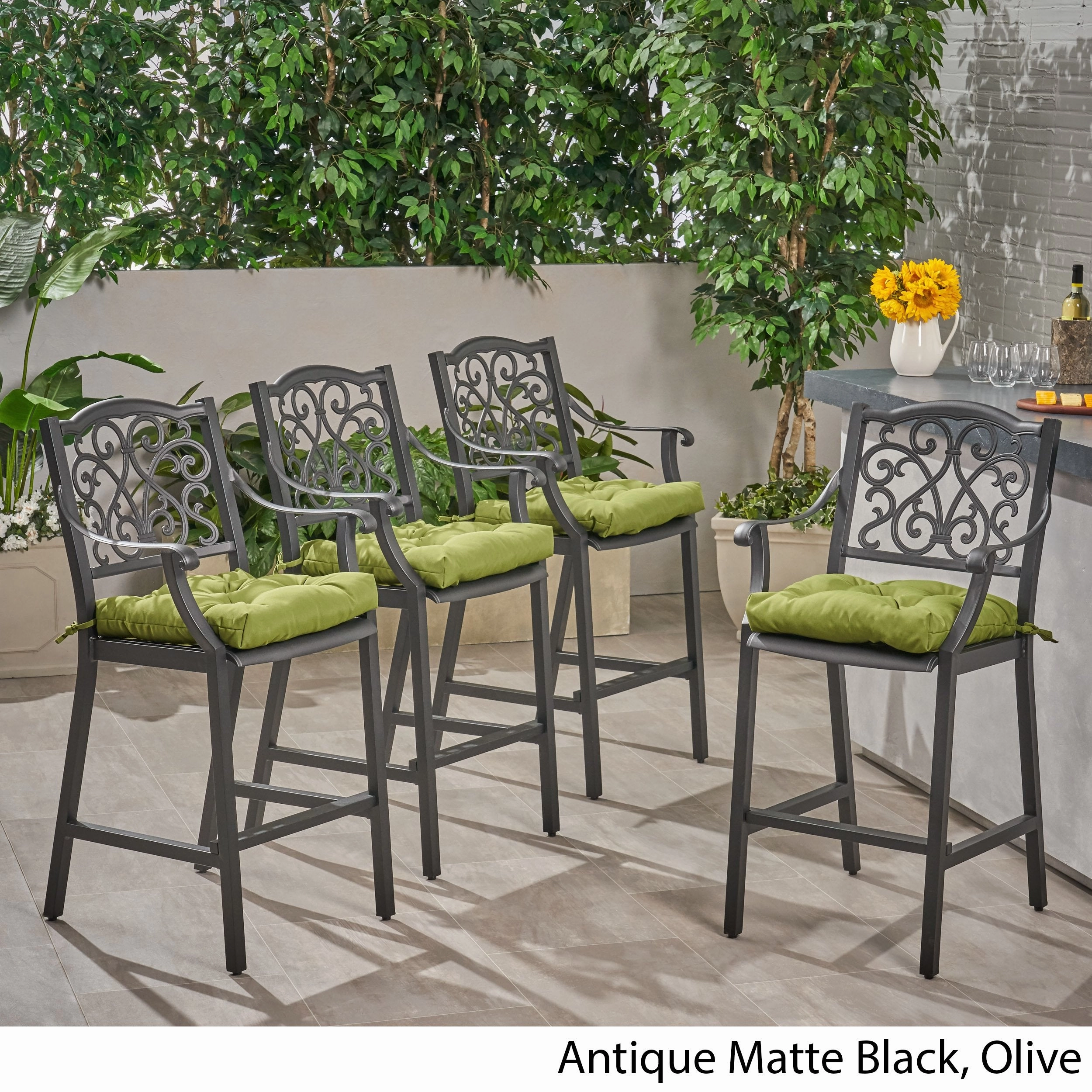 Outdoor Barstool with Cushion (Set of 4) - NH091013
