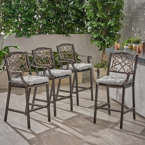 Outdoor Barstool with Cushion (Set of 4) - NH621013 outdoor lounge chair, patio sofa