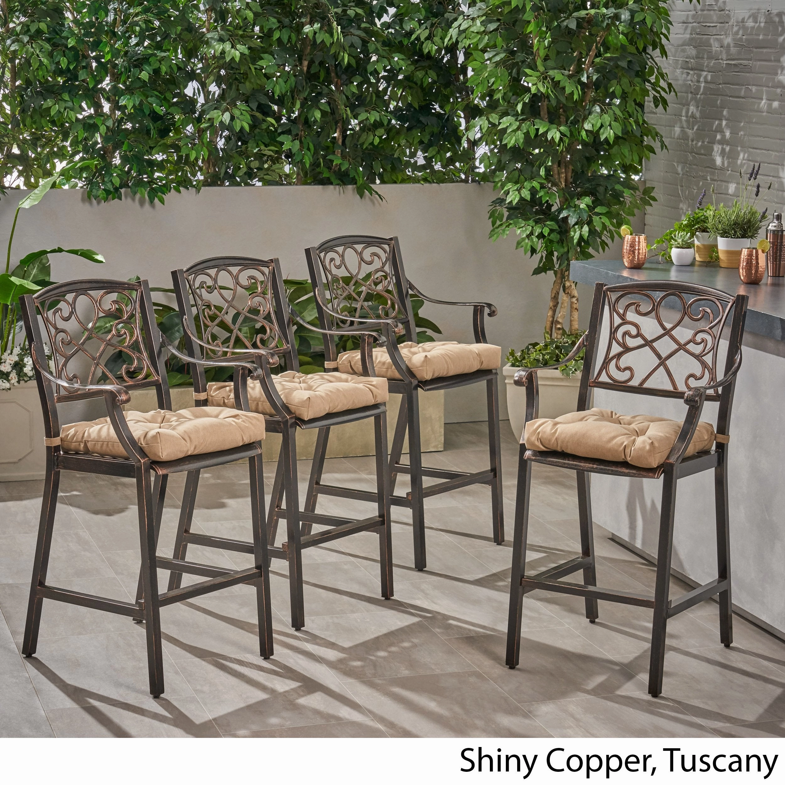 Outdoor Barstool with Cushion (Set of 4) - NH621013