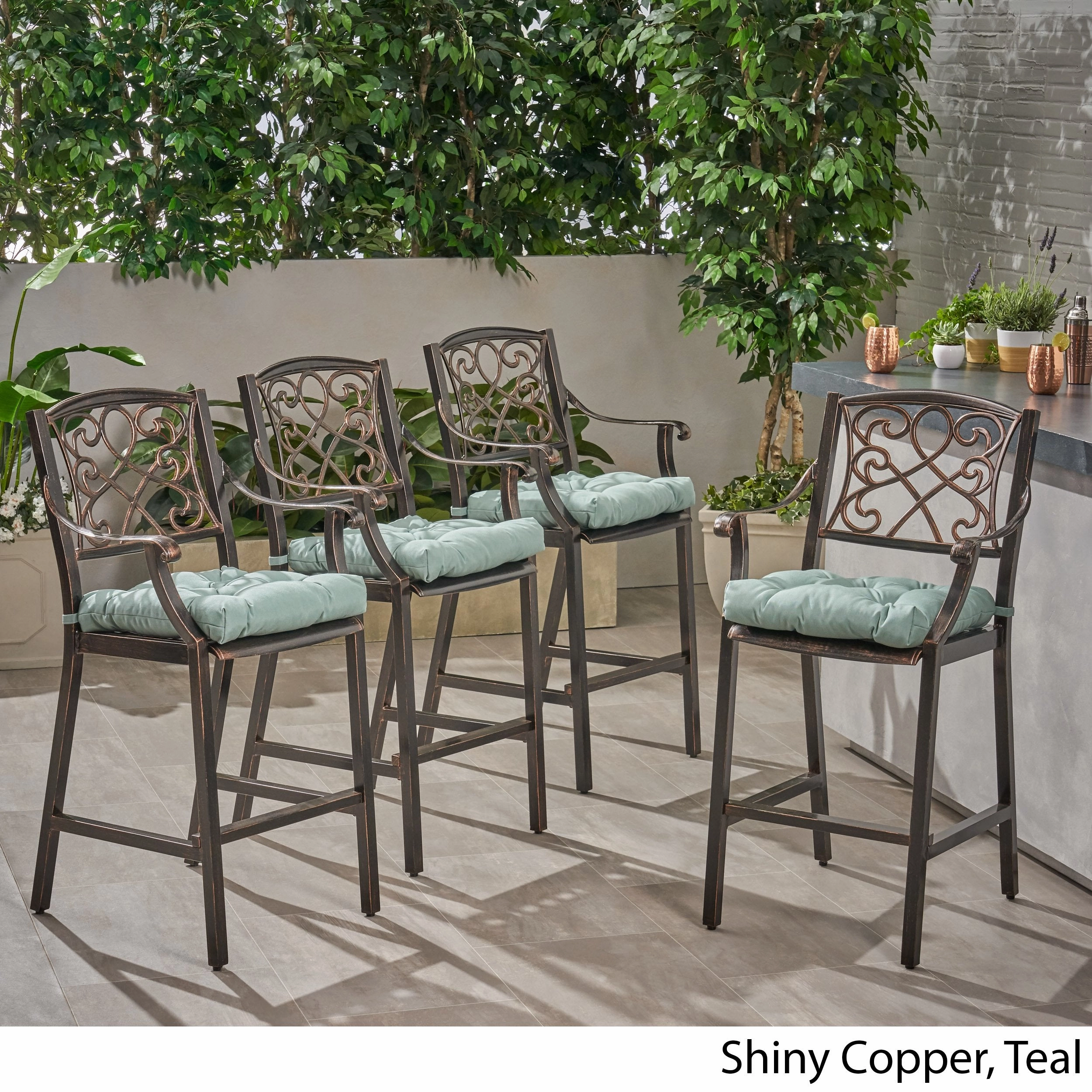 Outdoor Barstool with Cushion (Set of 4) - NH621013