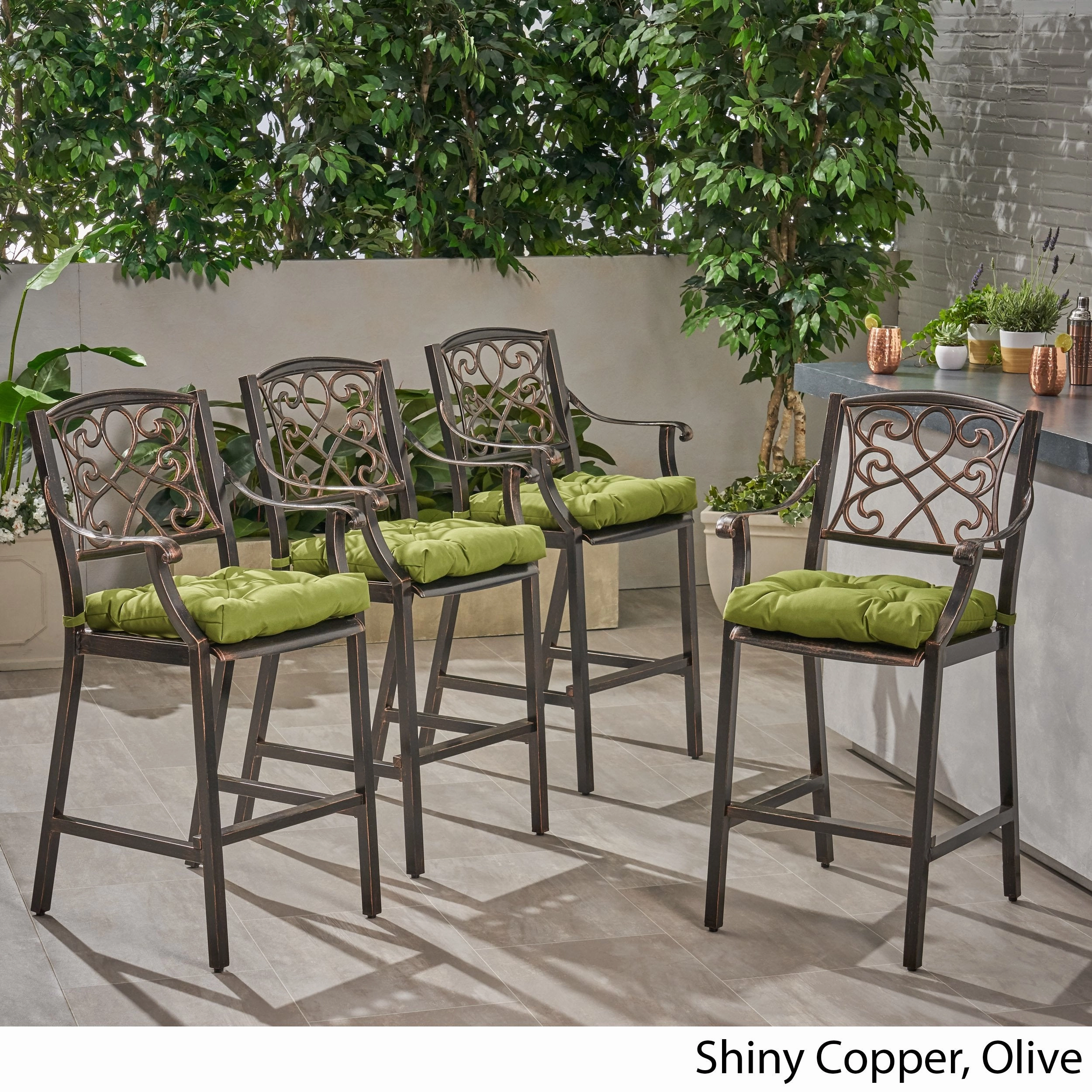 Outdoor Barstool with Cushion (Set of 4) - NH621013