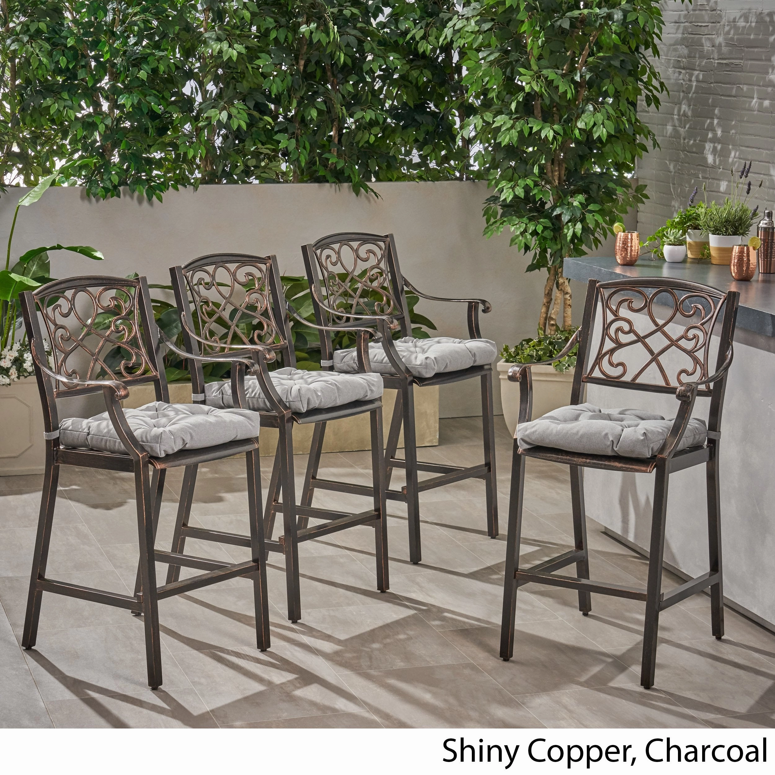 Outdoor Barstool with Cushion (Set of 4) - NH621013