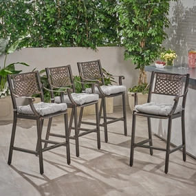 Outdoor Barstool with Cushion (Set of 4) - NH631013 outdoor lounge chair, patio sofa