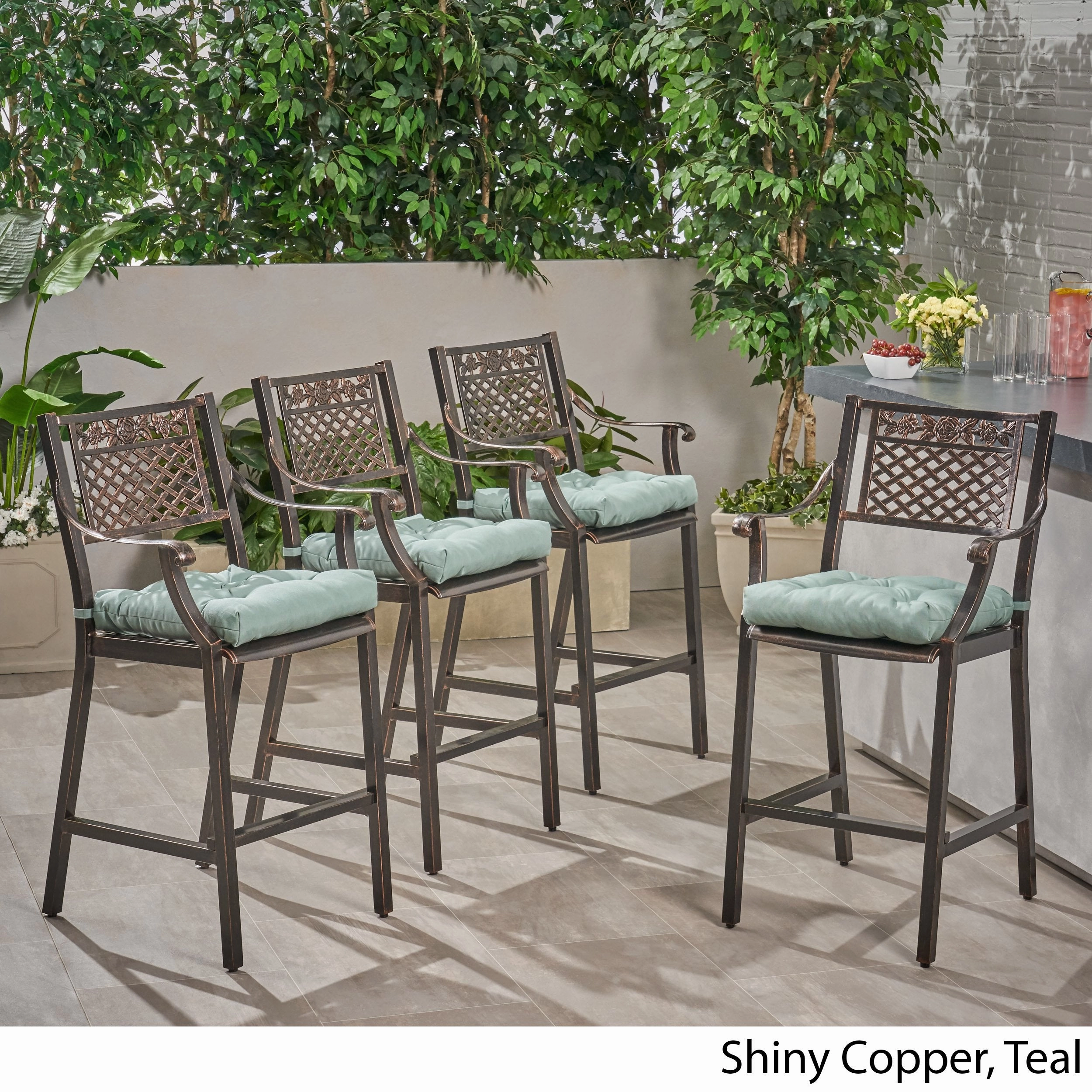 Outdoor Barstool with Cushion (Set of 4) - NH631013