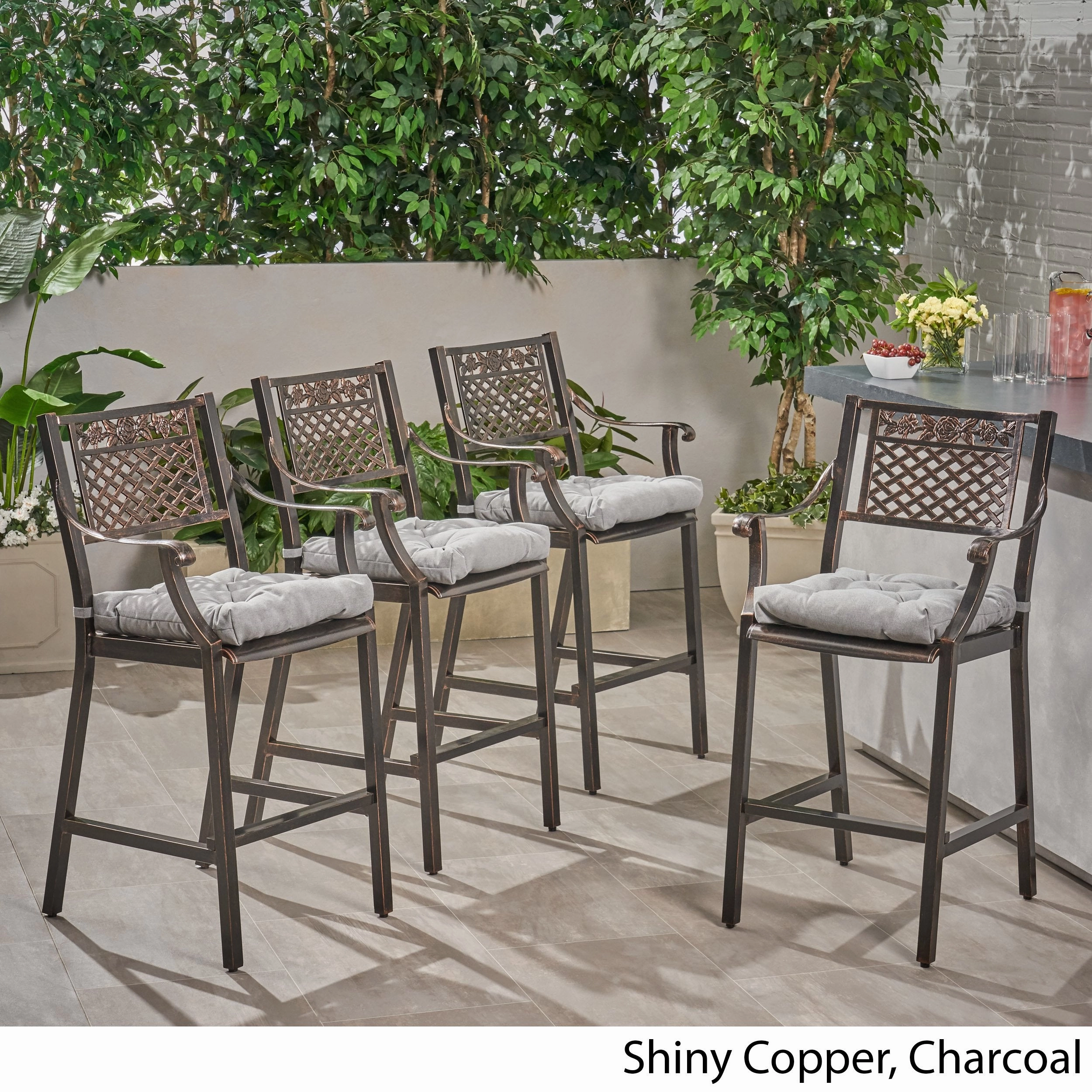 Outdoor Barstool with Cushion (Set of 4) - NH631013