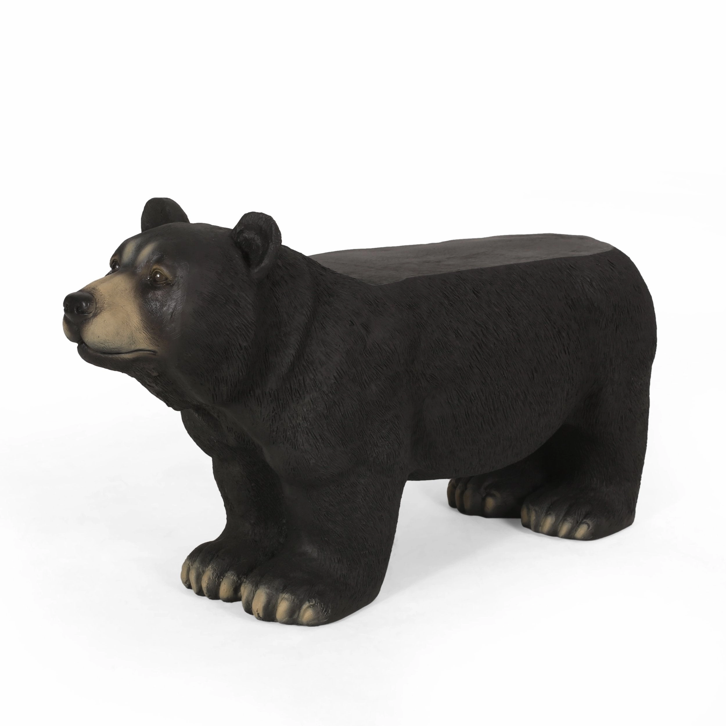 Outdoor Bear Garden Bench, Matte Black - NH595513 outdoor furniture, garden bench