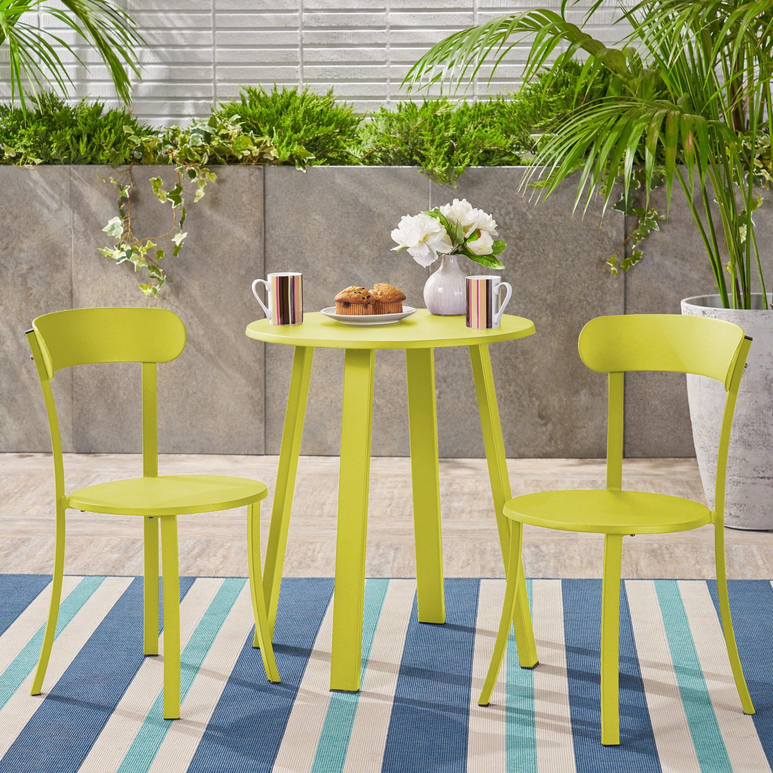 Outdoor Bistro Set, Matte Lime Green - NH878403 outdoor lounge chair, patio sofa