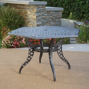 Outdoor Black Sand Cast Aluminum Hexagon Table - NH015692 outdoor lounge chair, patio sofa