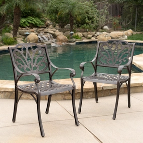Outdoor Bronze Cast Aluminum Dining Chairs (Set of 2) - NH802003 outdoor lounge chair, patio sofa