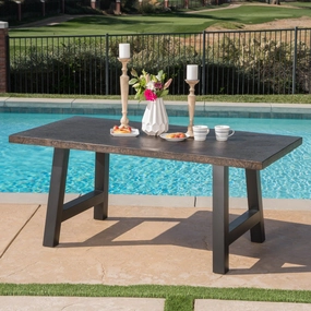 Outdoor Brown Stone Finish Light Weight Concrete Dining Table - NH729303 outdoor lounge chair, patio sofa