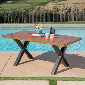Outdoor Brown Walnut Finish Lightweight Concrete Dining Table - NH967303 outdoor lounge chair, patio sofa