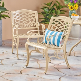 Outdoor Cast Aluminum Arm Chair (Set of 2) - NH456503 outdoor lounge chair, patio sofa