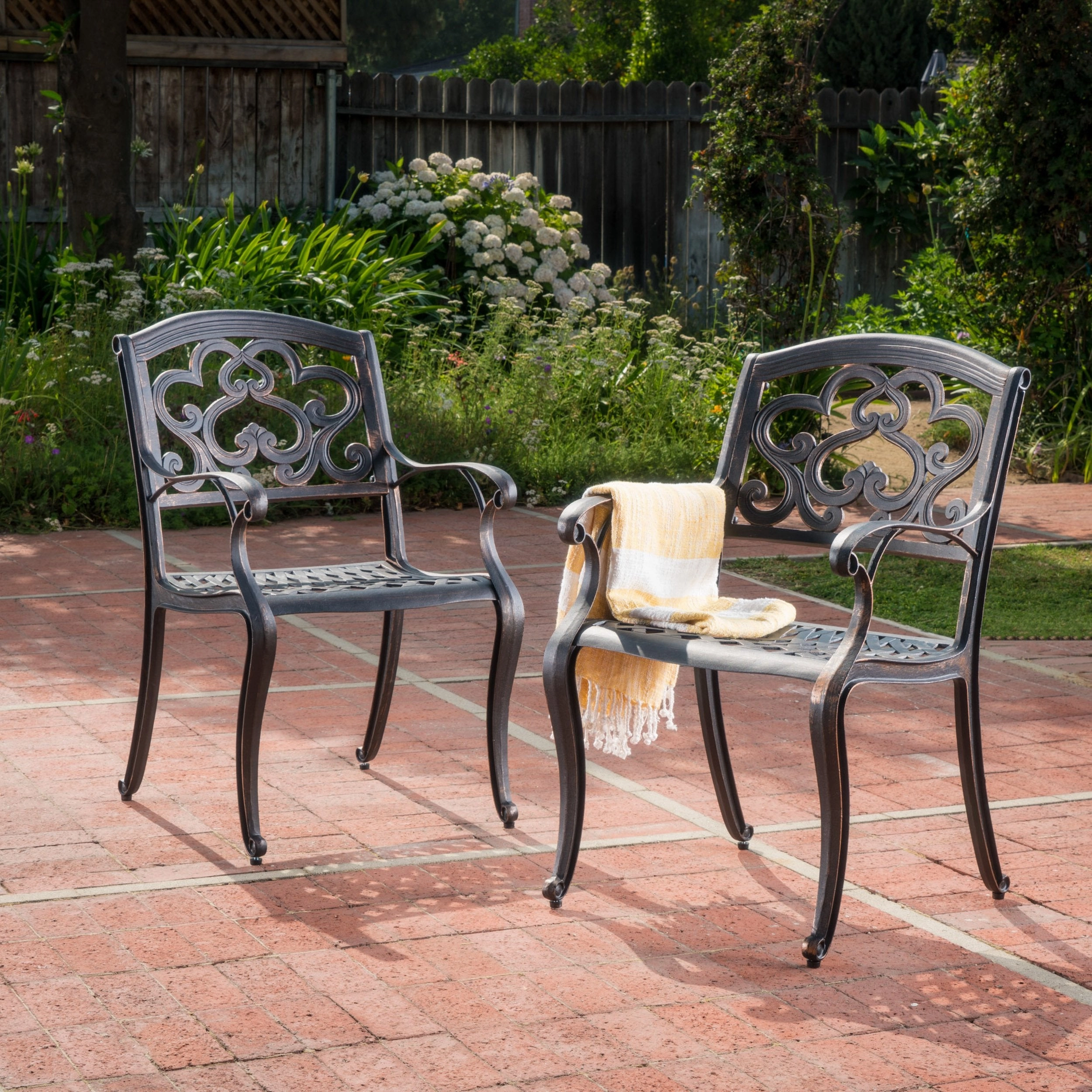 Outdoor Cast Aluminum Dining Chairs (Set of 2) - NH086003 outdoor lounge chair, patio sofa