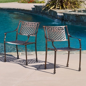 Outdoor Cast Aluminum Dining Chairs (Set of 2) - NH259492 outdoor lounge chair, patio sofa