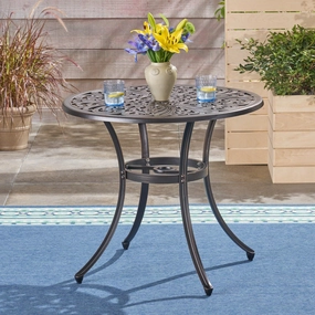 Outdoor Cast Aluminum Dining Table, Shiny Copper - NH323503 outdoor lounge chair, patio sofa