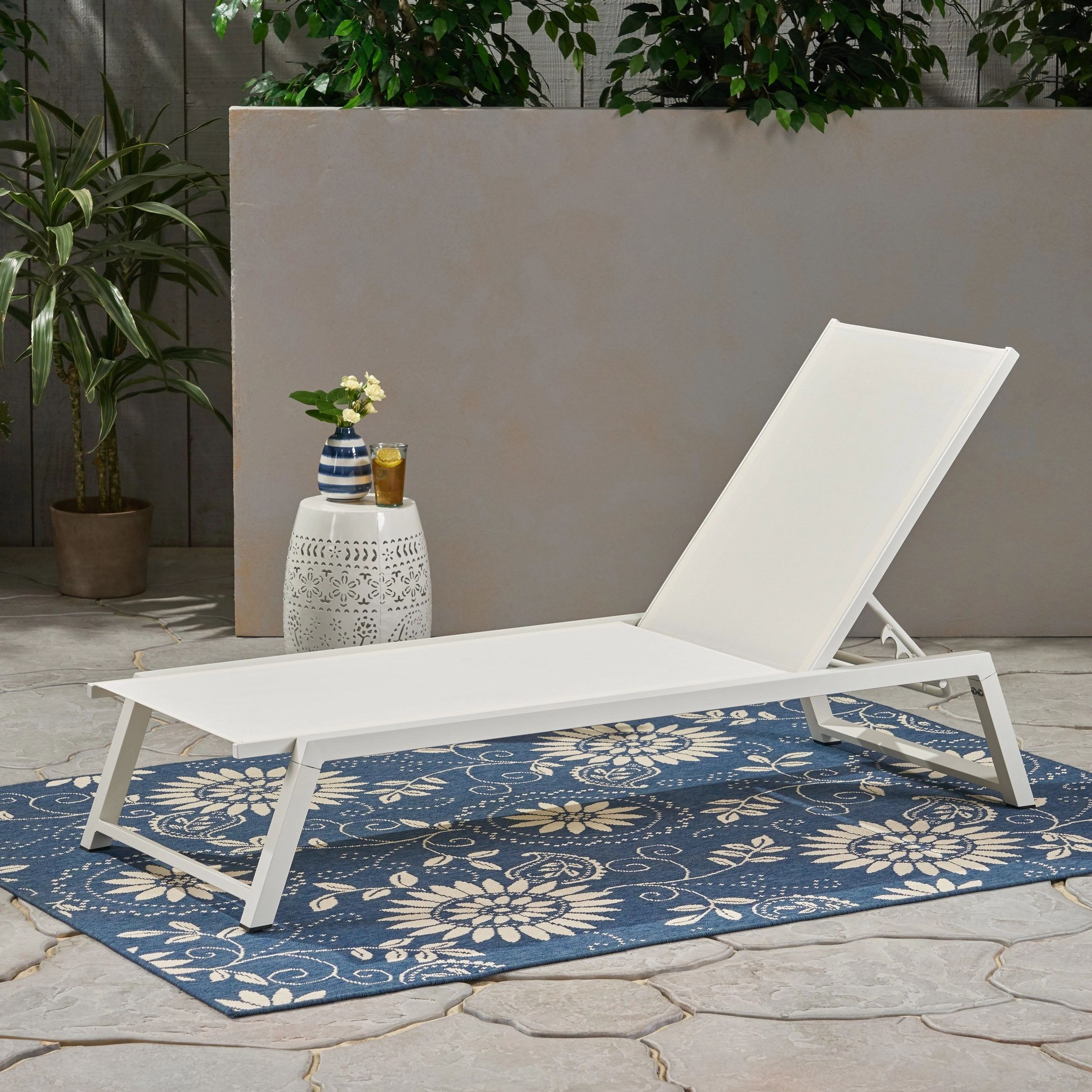 Outdoor Chaise Lounge with Finished Aluminum Frame - NH163303 patio umbrella, gazebo